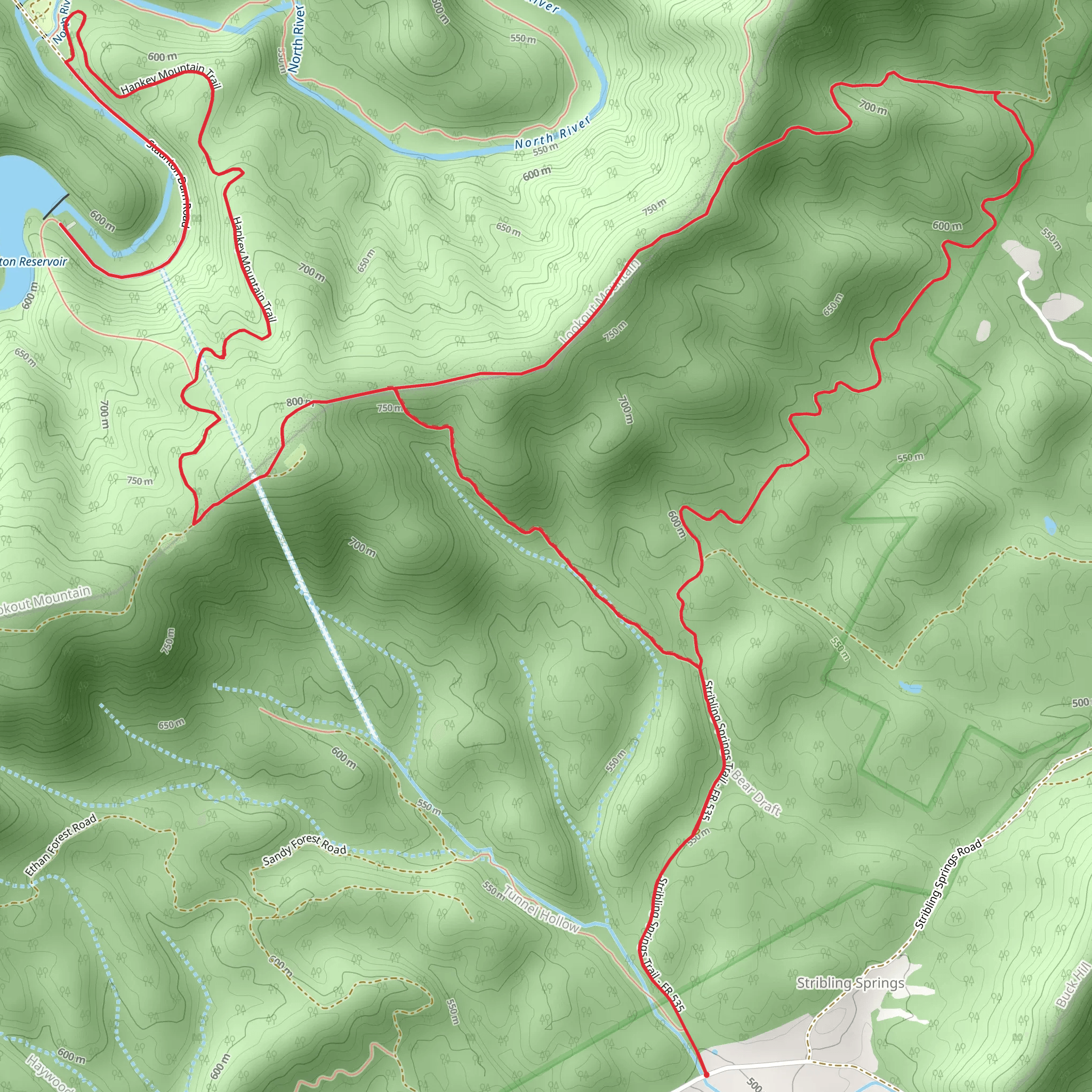 Stribling Springs, Staunton Dam and Wild Oak Loop Trail mobile static map