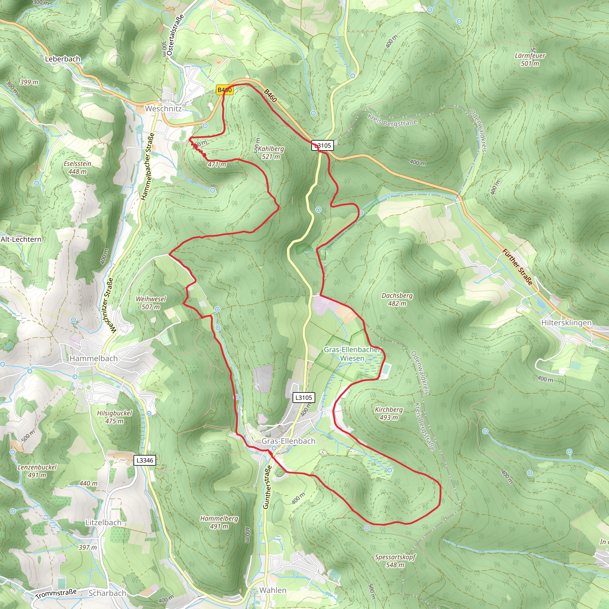 Grasellenbach Loop mobile static map