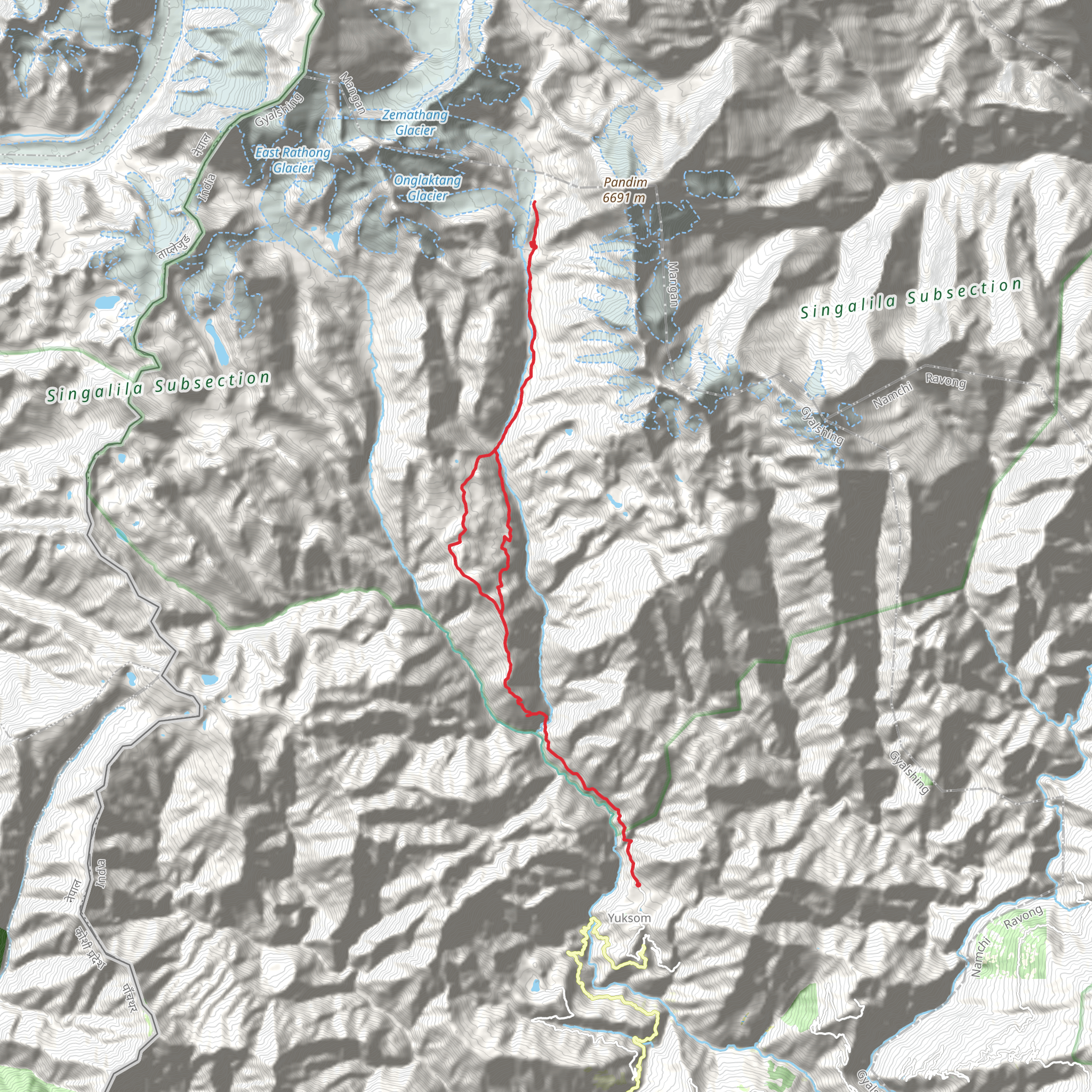 Yuksom - Goecha La Trek mobile static map