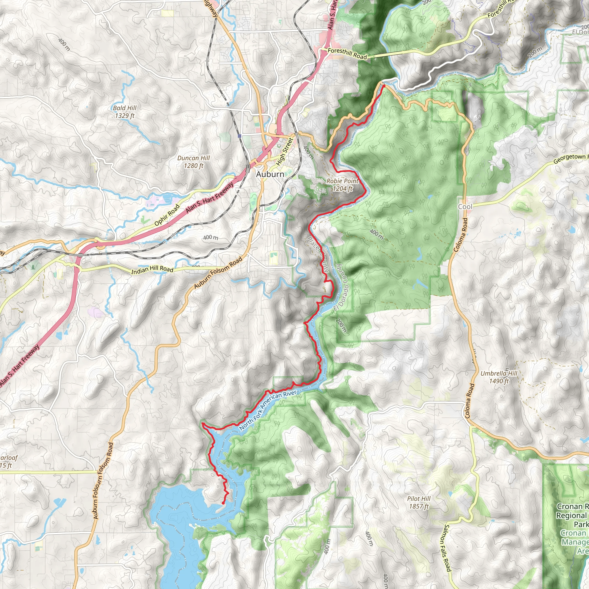 Pioneer Express Trail and Coffer Trail mobile static map