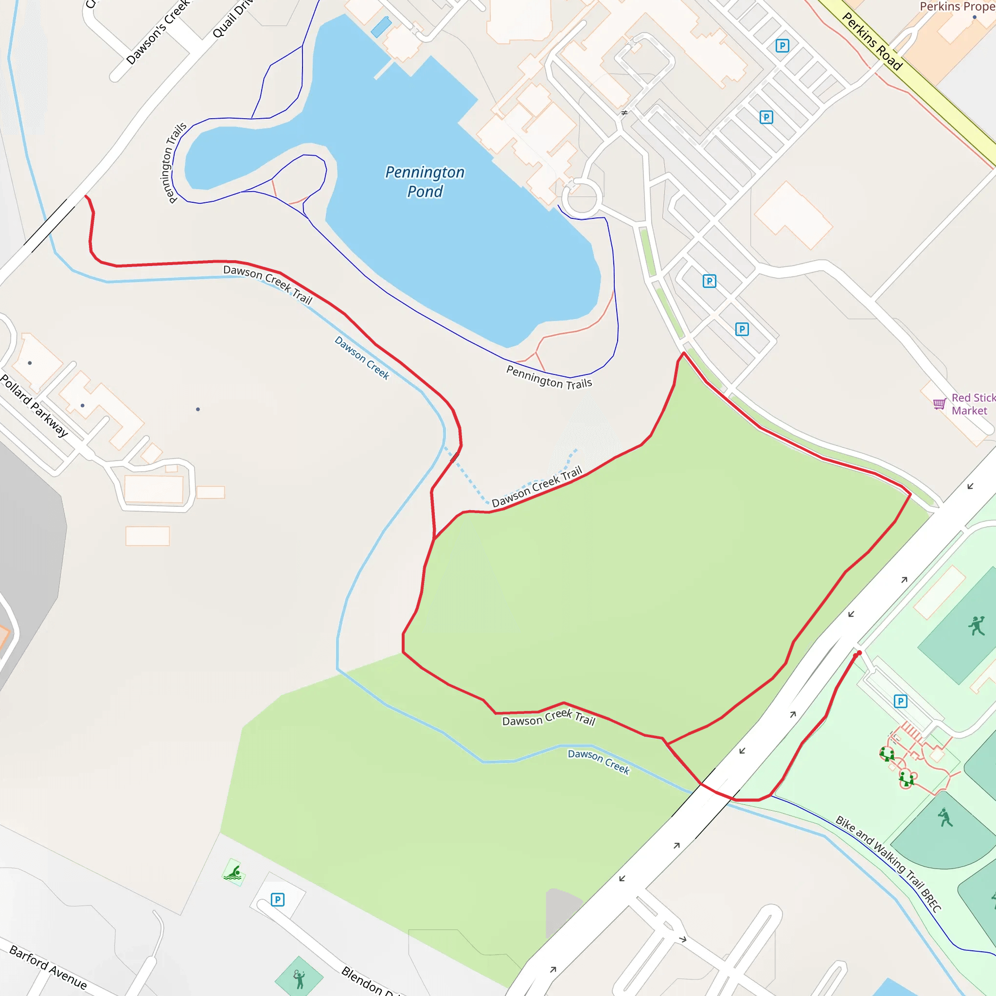Dawson Creek Loop Trail mobile static map