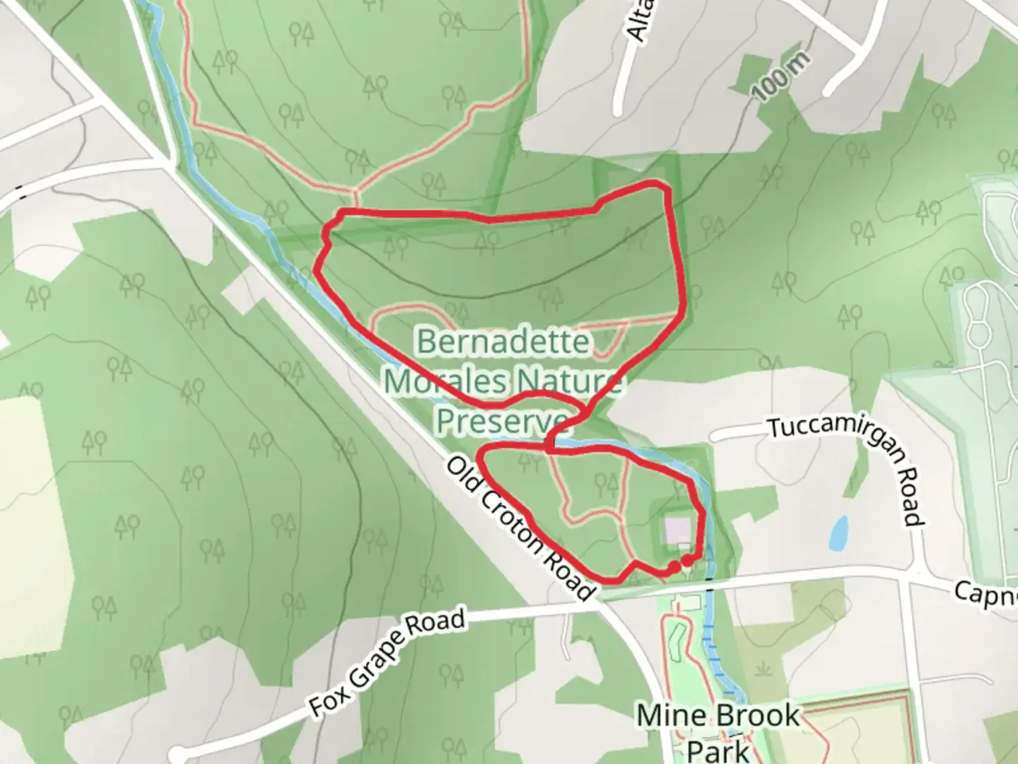 An image depicting the trail Old Croton Road Loop - East and its surrounding area.