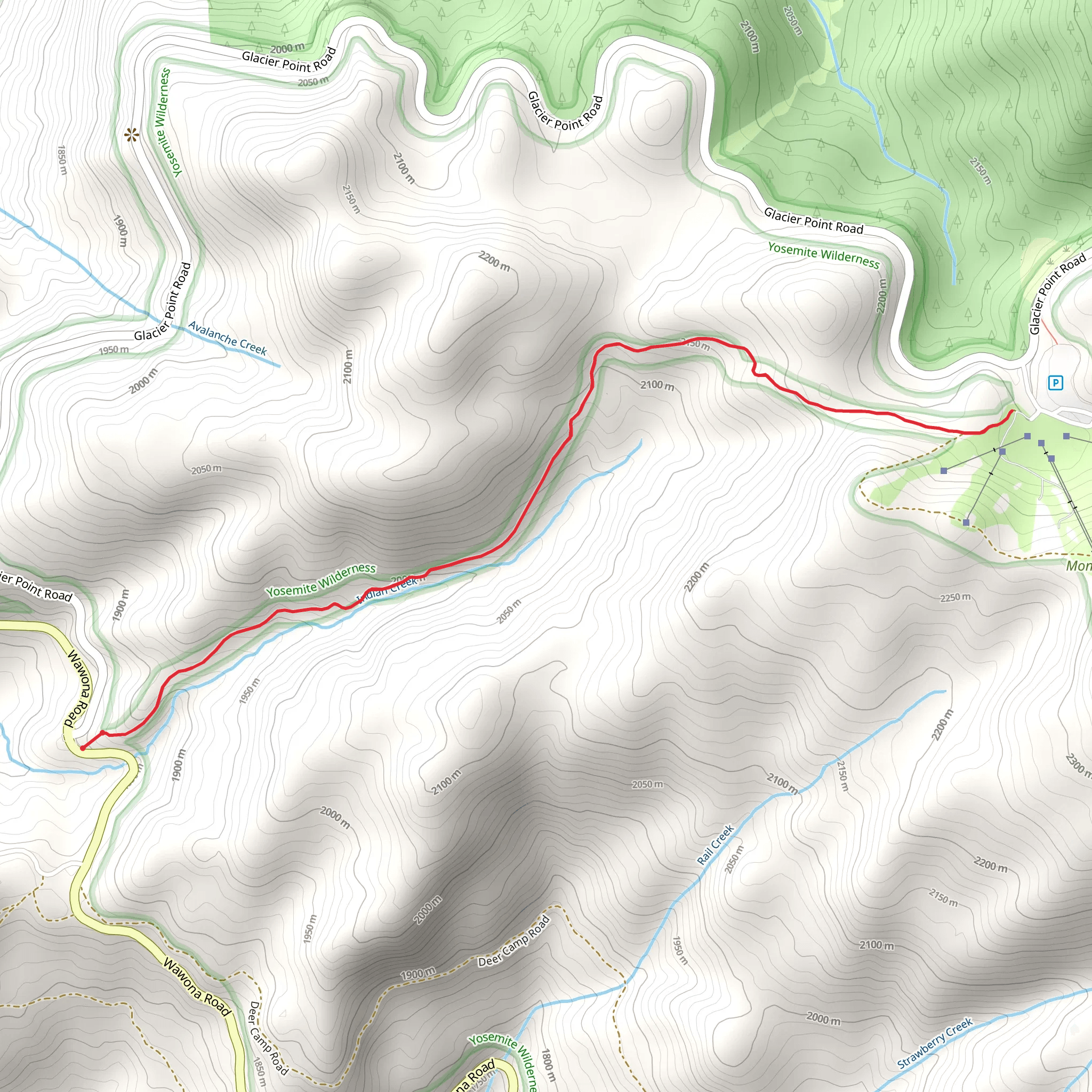 Monroe Meadows via Indian Creek Trail mobile static map