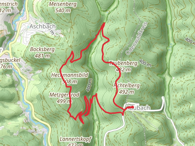 Dürr-Ellenbachtal von Wald-Michelbach Loop via Heckmannsblid