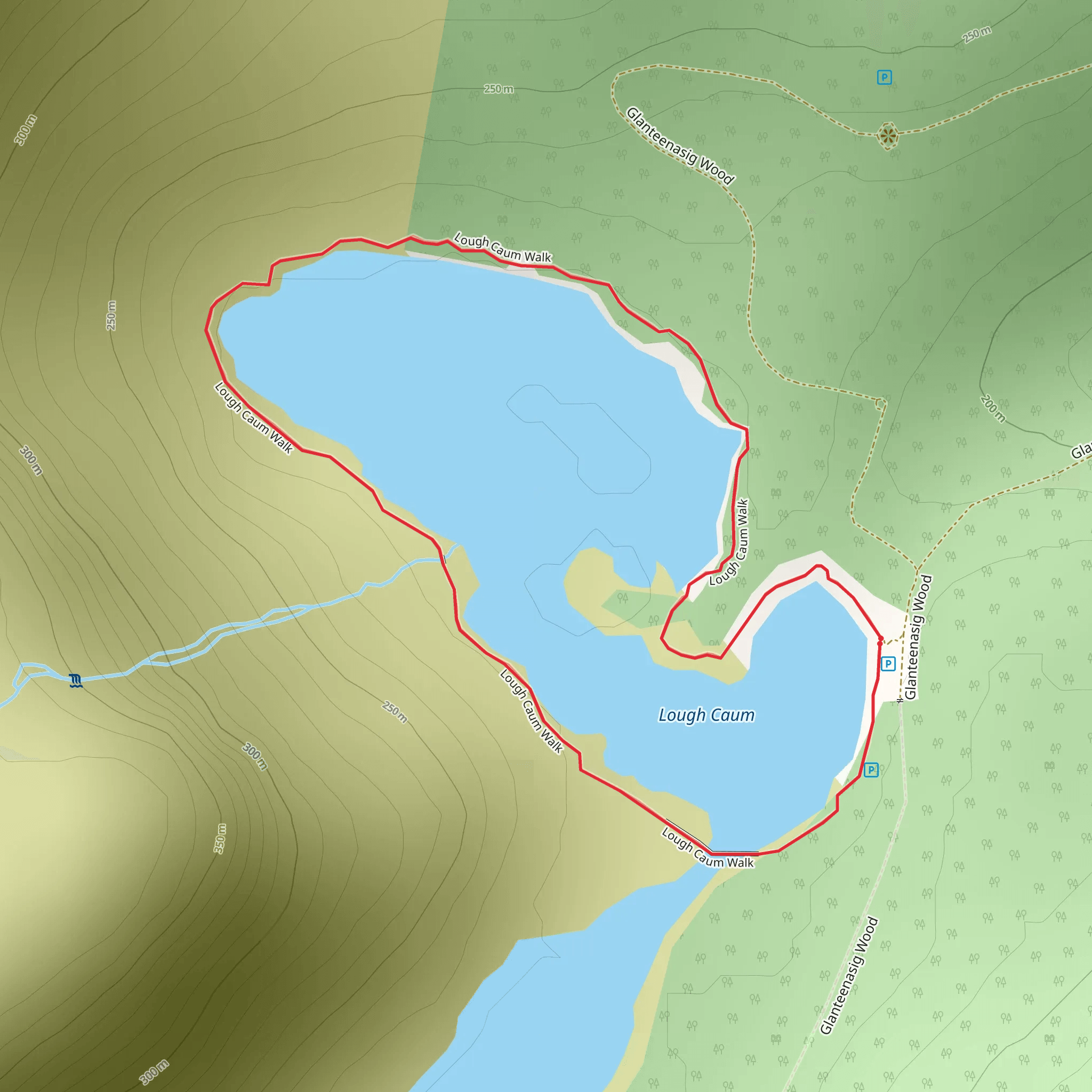 Glanteenassig - Lough Caum mobile static map