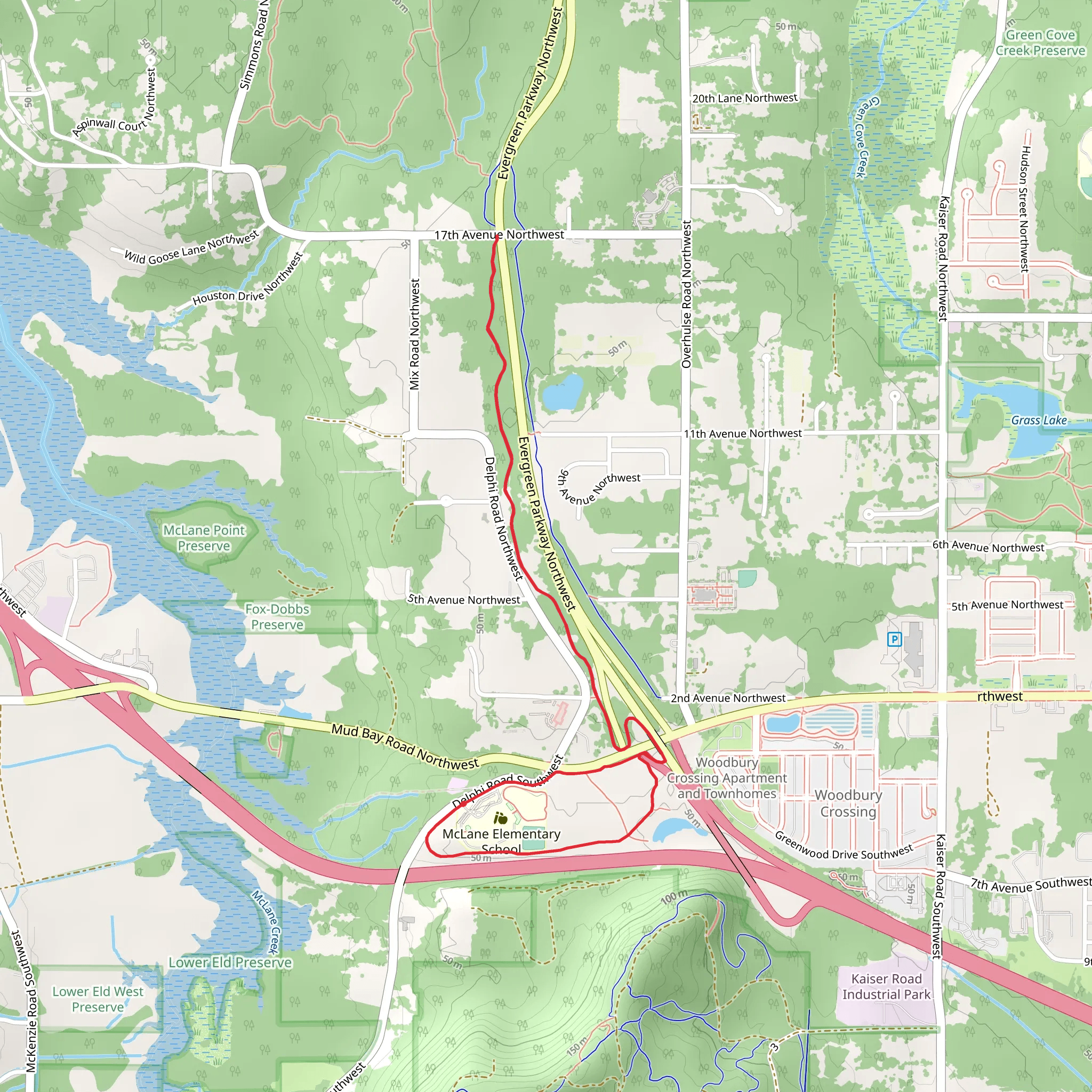 McLane Dog Park Loop mobile static map