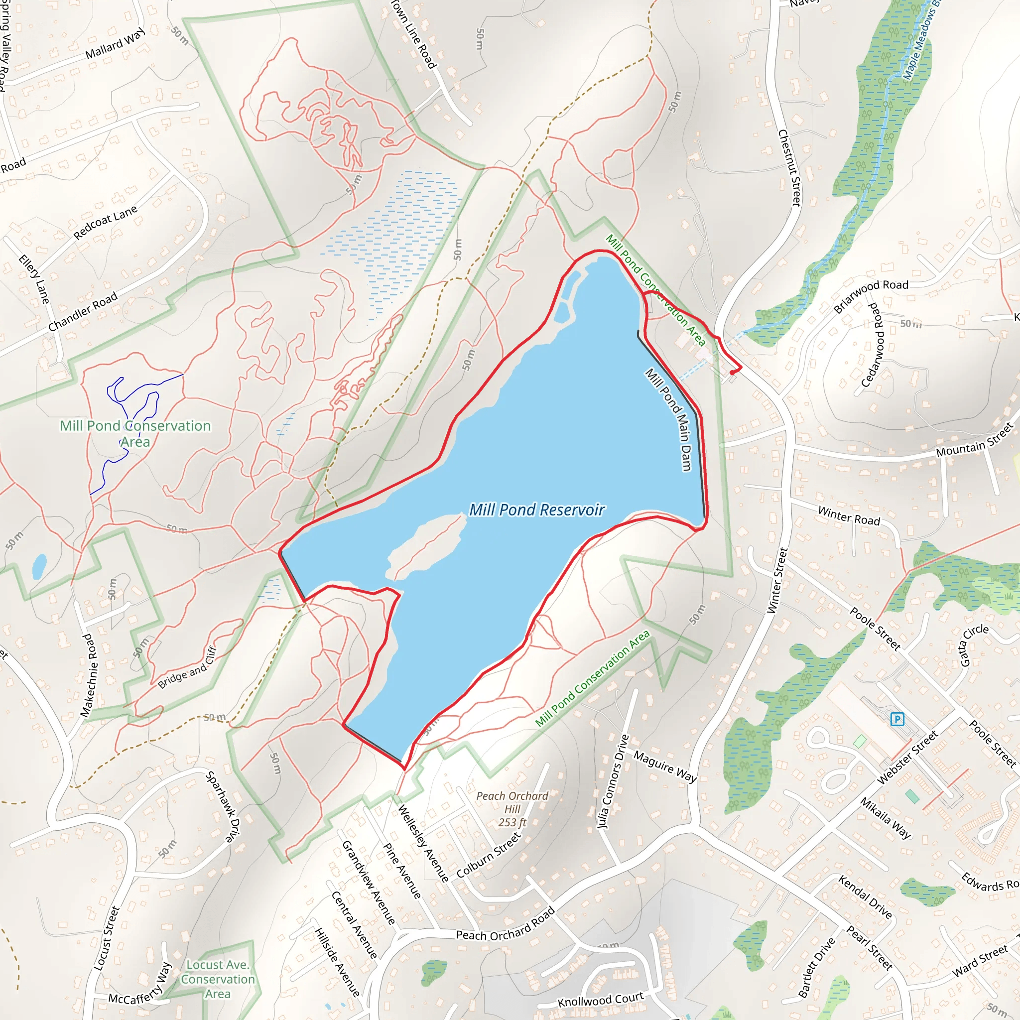 Mill Pond Reservoir Loop mobile static map