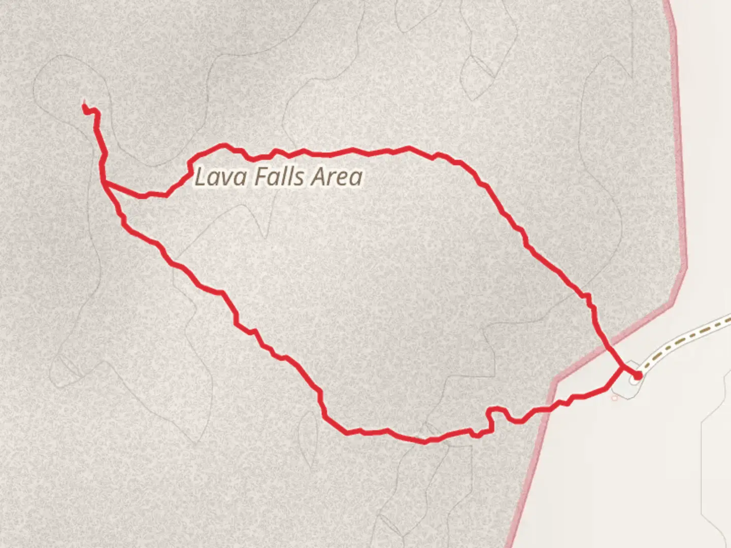 An image depicting the trail Lava Falls Loop Trail and its surrounding area.