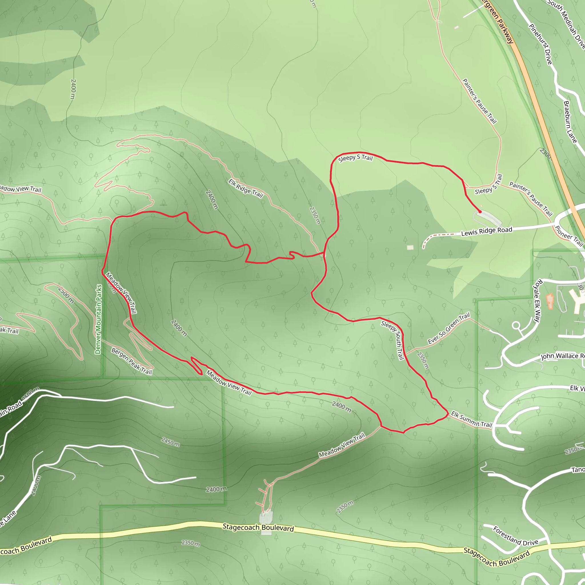 Elk Ridge - Meadow View - Sleepy South Loop Trail mobile static map