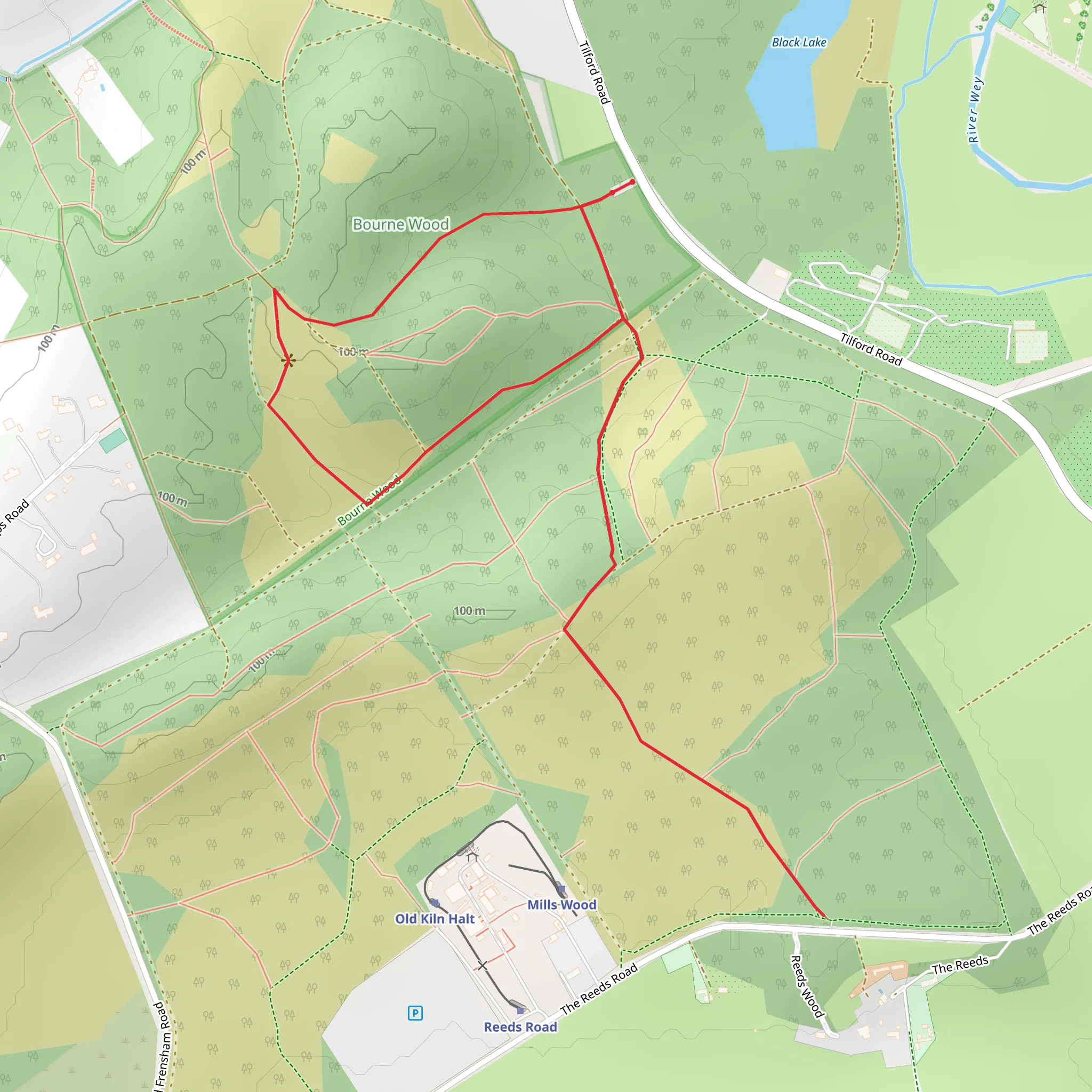 Bourne Woods Farnham mobile static map