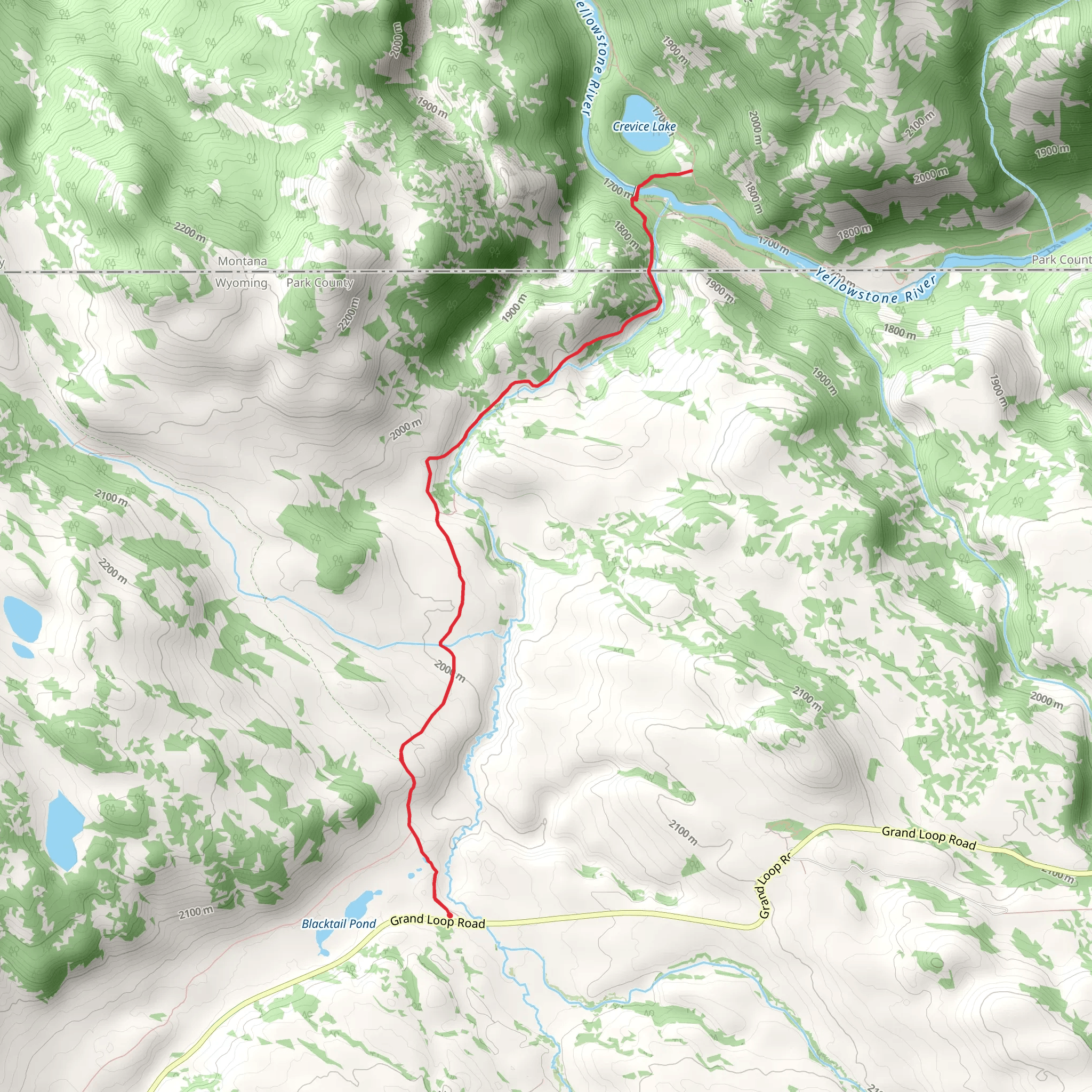 Blacktail Deer Creek Trail mobile static map