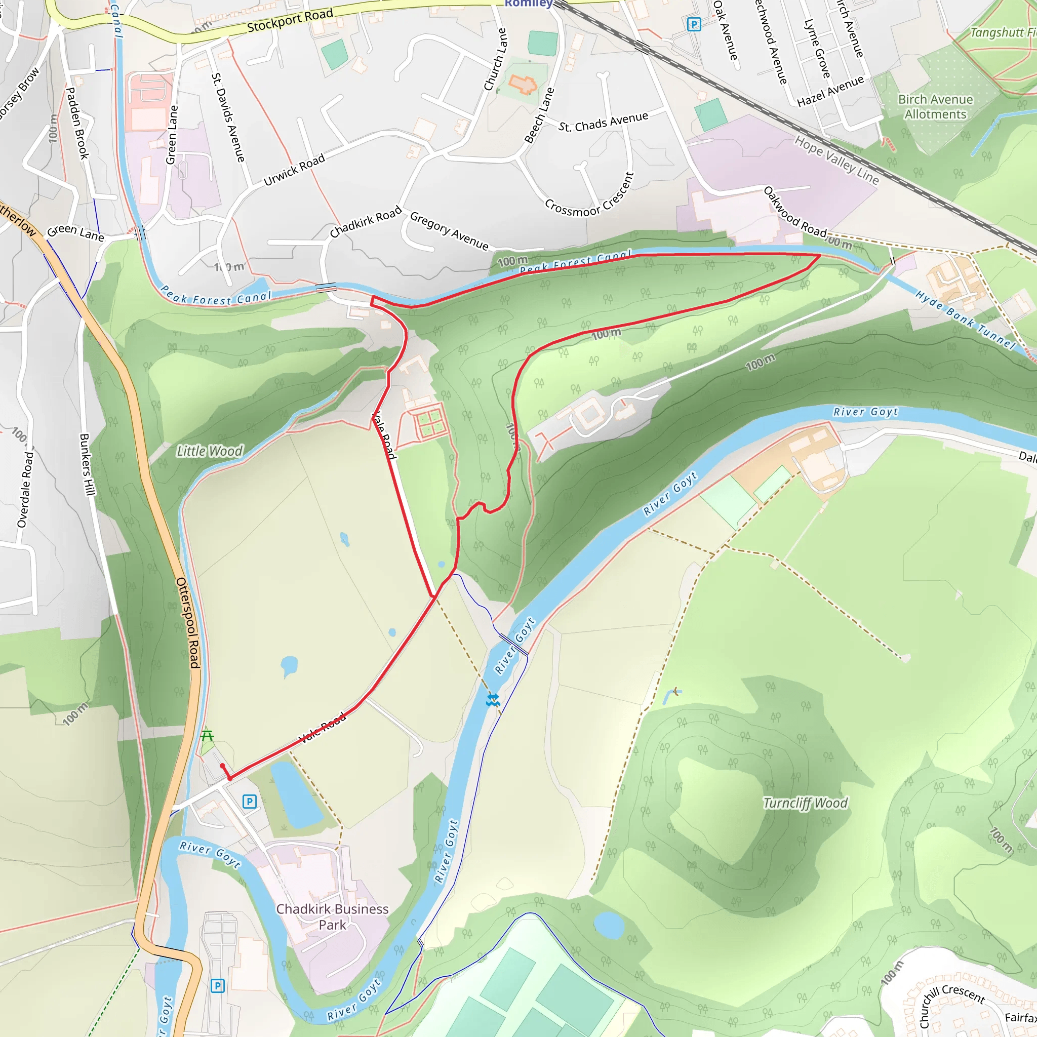 Chadkirk Country Estate Loop mobile static map
