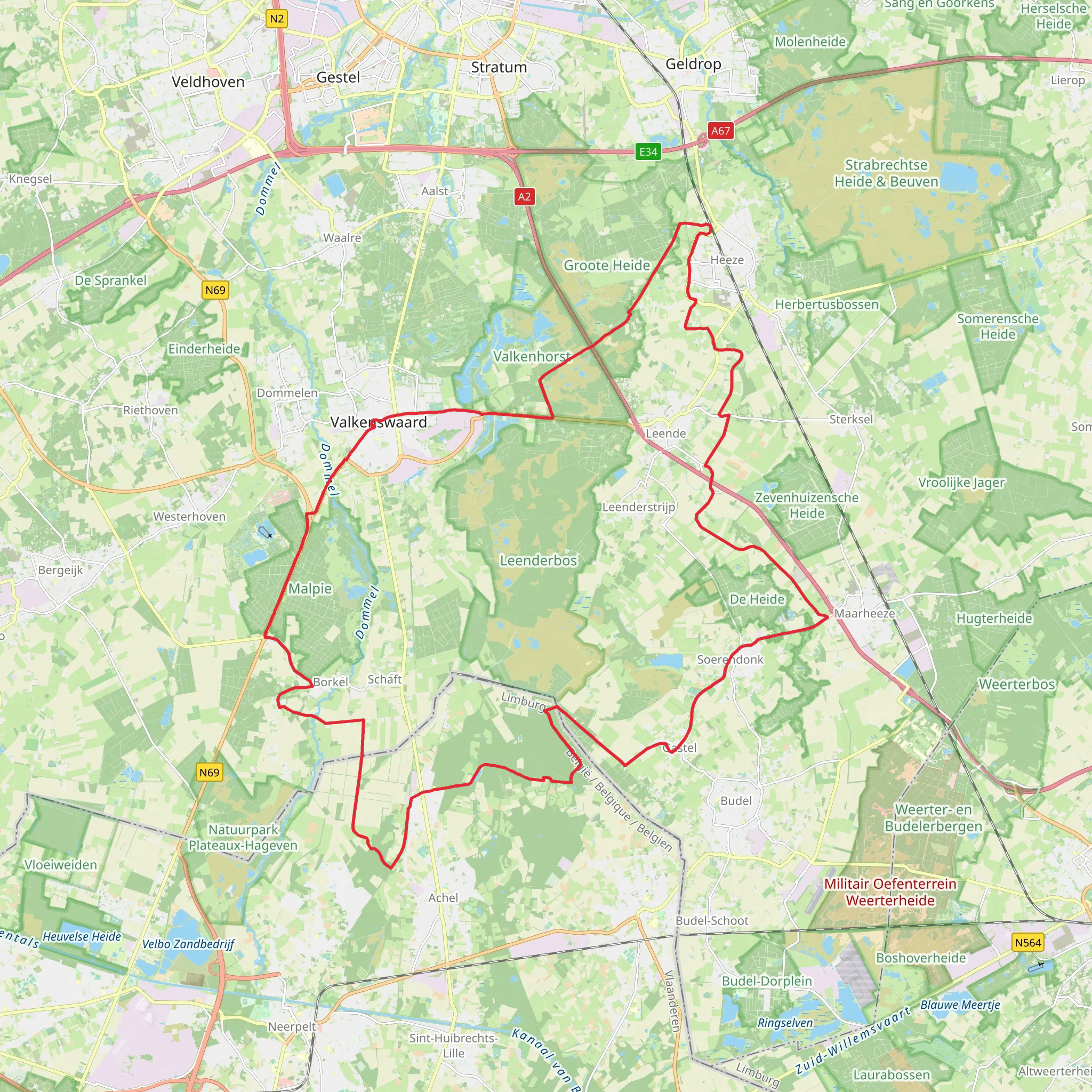 De Oude Baan, Muggenberg, Molenheide and Luikerweg Loop mobile static map
