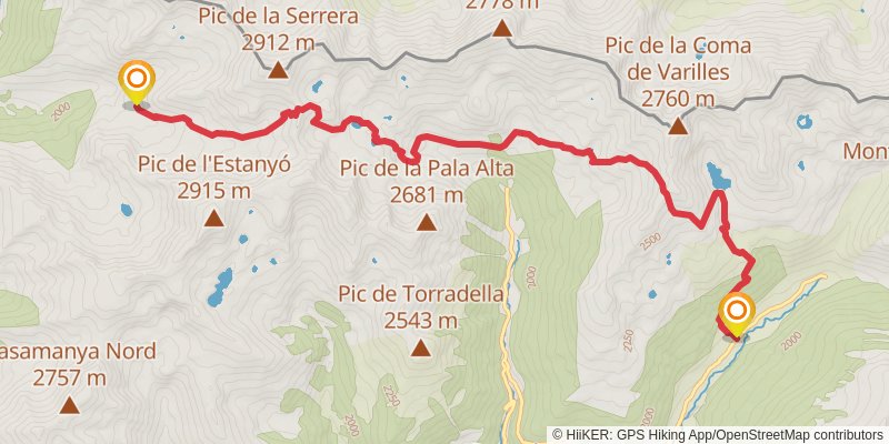 Haute Randonnée Pyrénéenne stage 39 Map