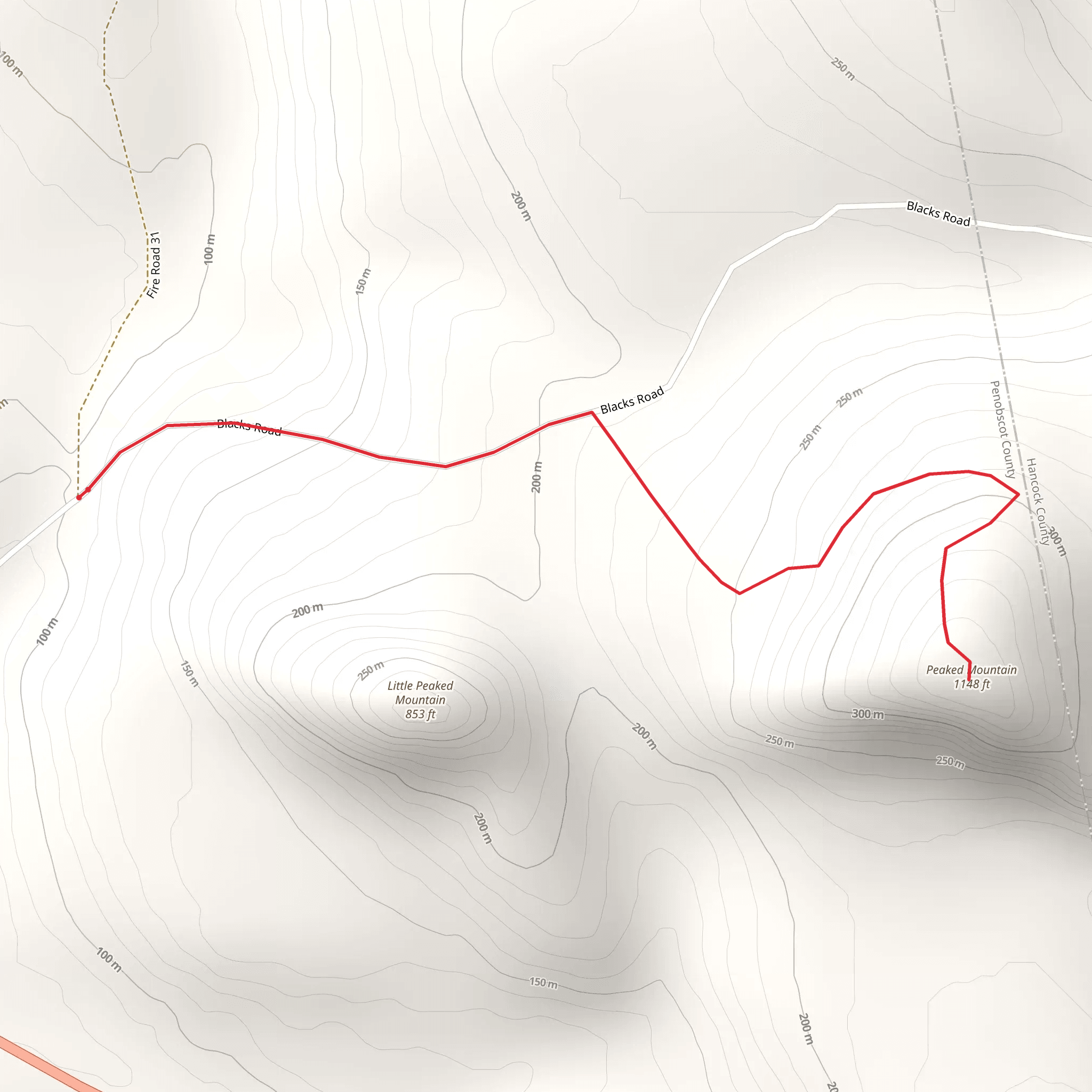 Peaked Mountain Trail mobile static map