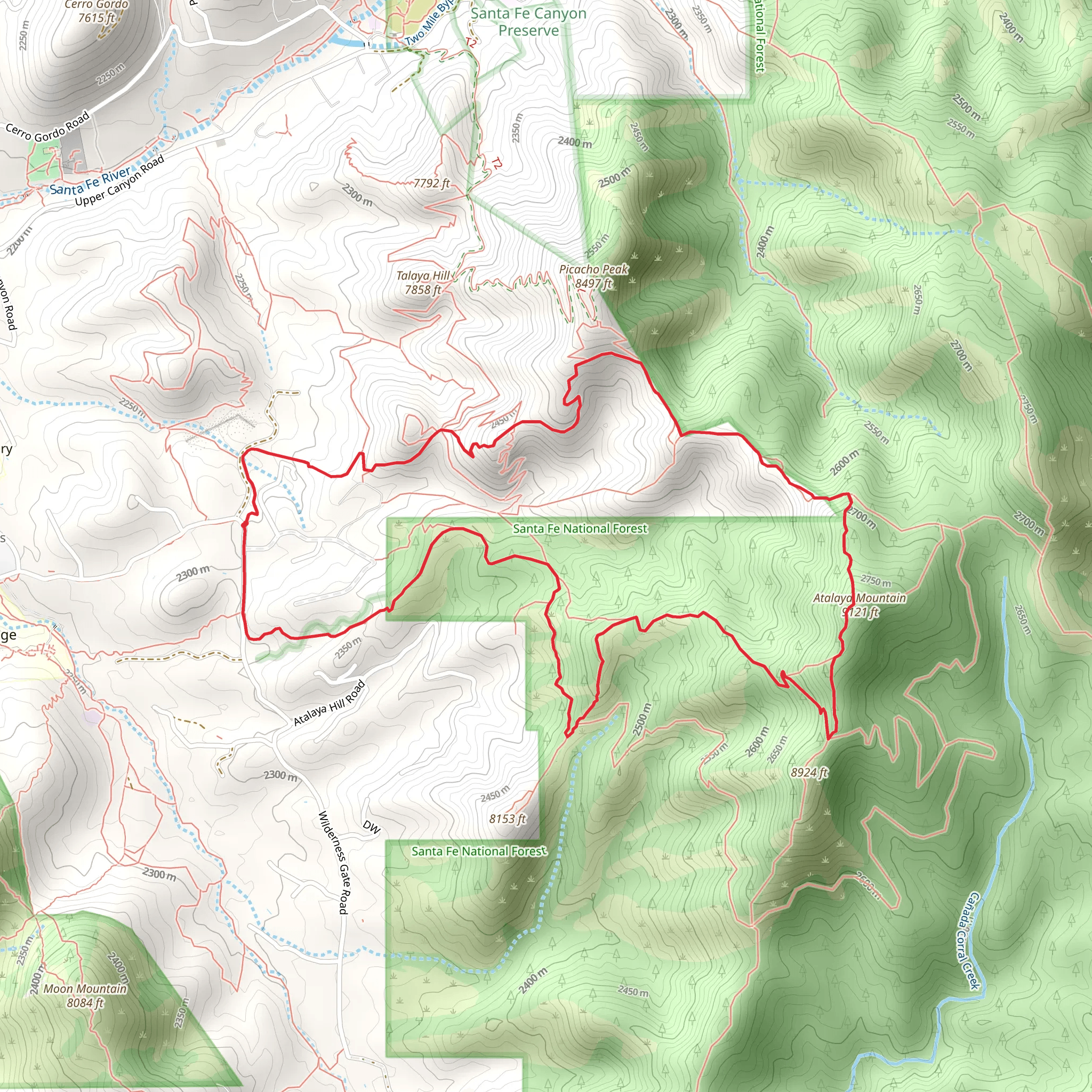 Atalaya Mountain Loop Trail mobile static map