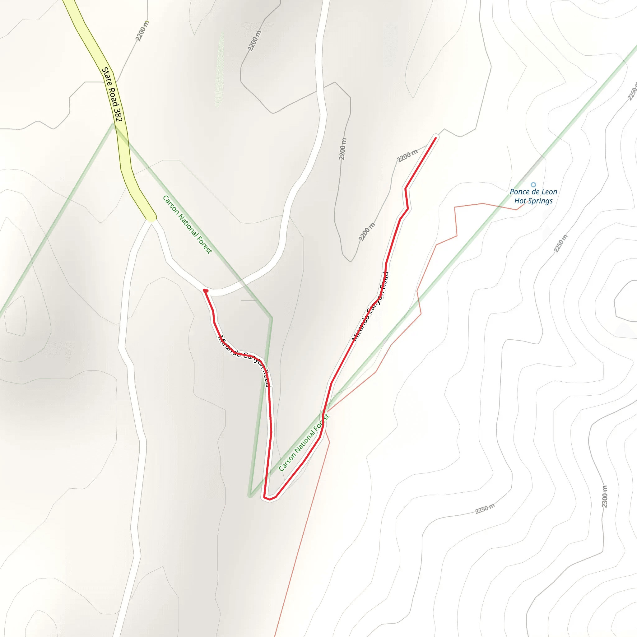 Miranda Canyon Road mobile static map