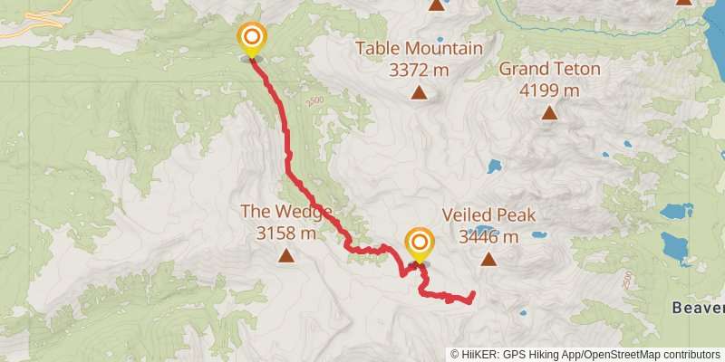 South Teton Trail stage 2 Map
