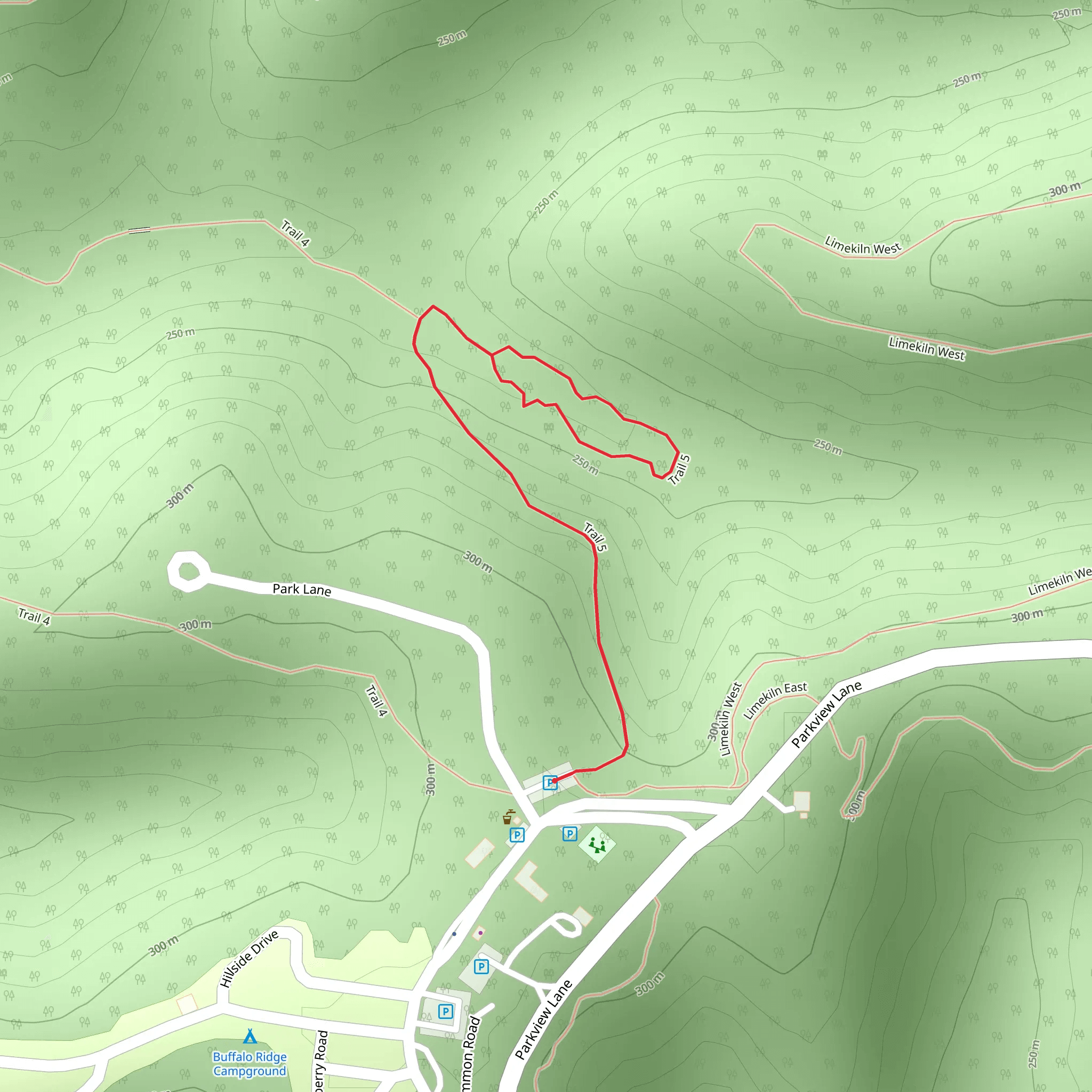 Ogle Hollow Nature Preserve Loop mobile static map