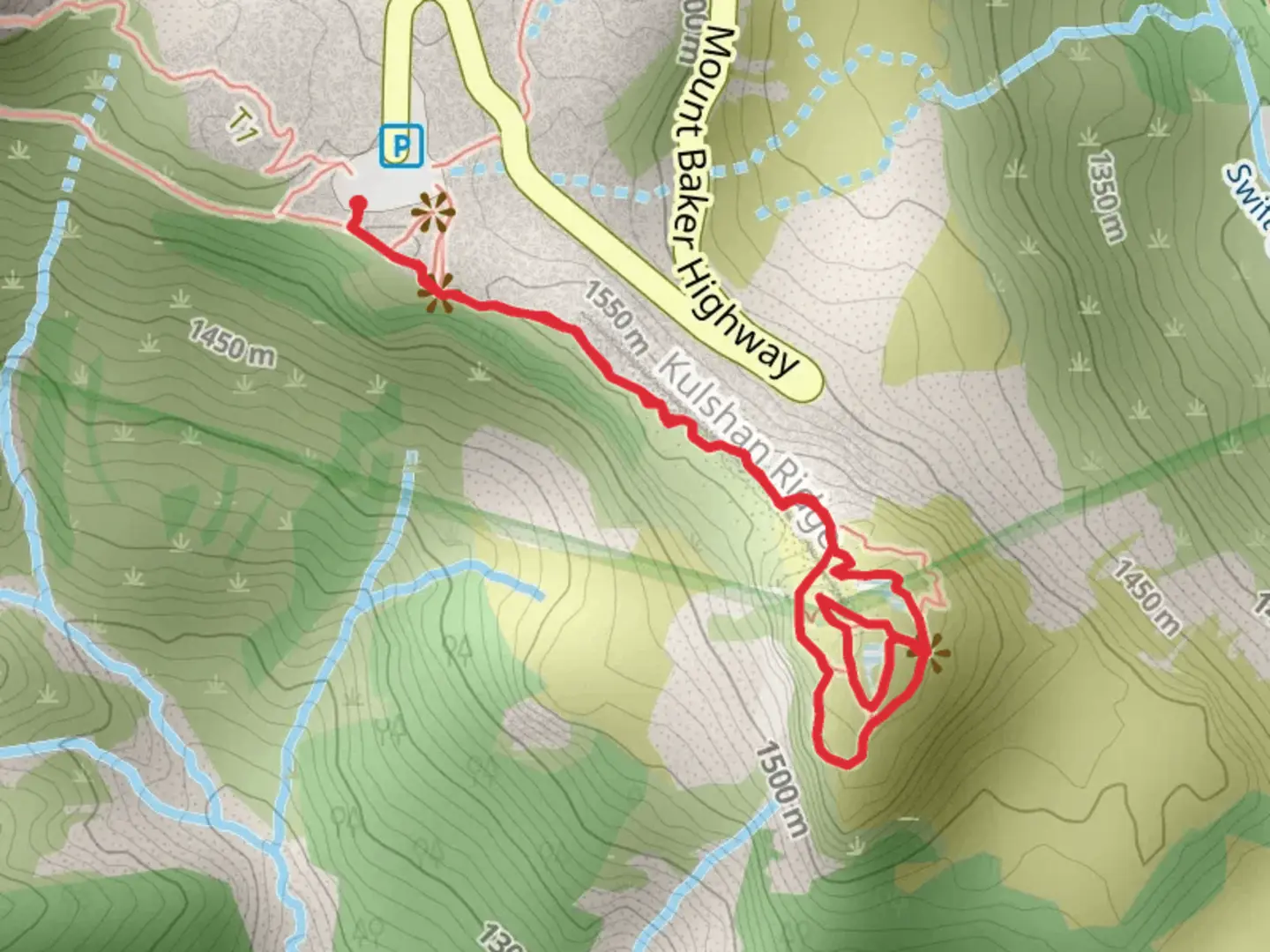 An image depicting the trail Huntoon Point via Artist Ridge Trail and its surrounding area.