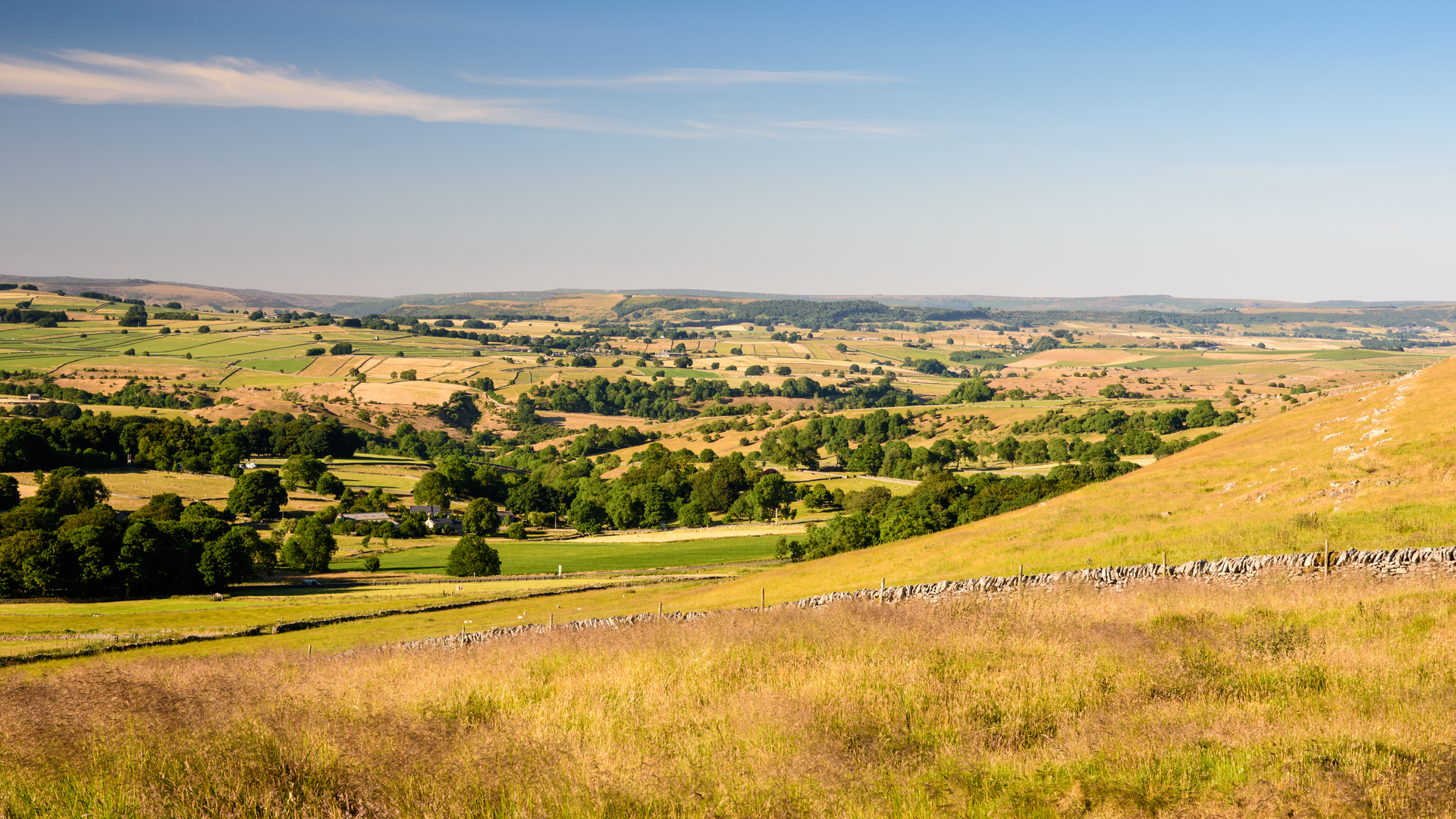 An image depicting the trail Monsal Trail and Ashford-in-the-Water from Lees Bottom and its surrounding area.
