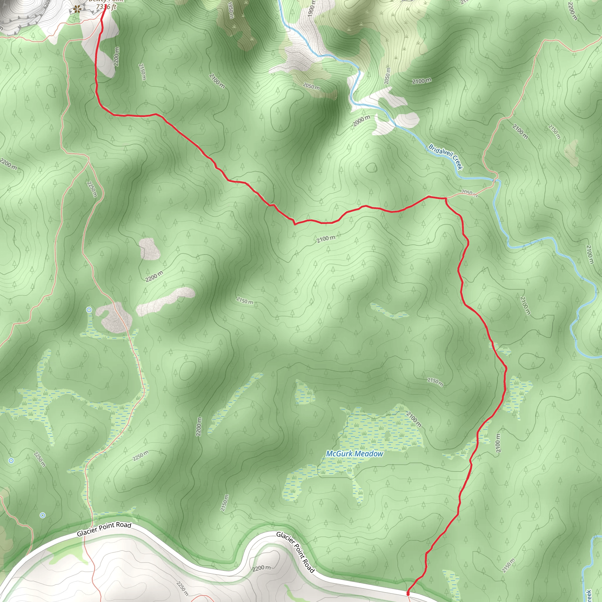 Dewey Point Trail mobile static map