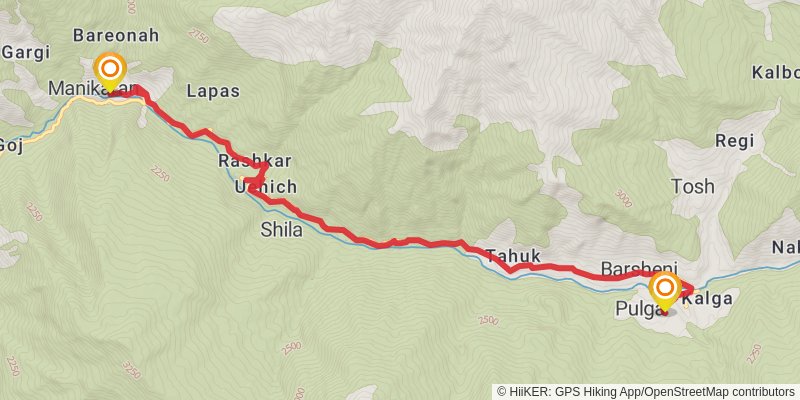Sar Pass Trail stage 3 Map