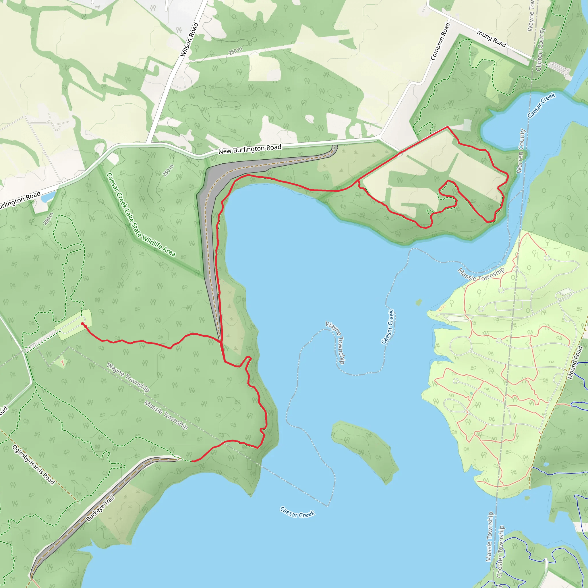 Caesar Creek Northwest Shore Walk mobile static map