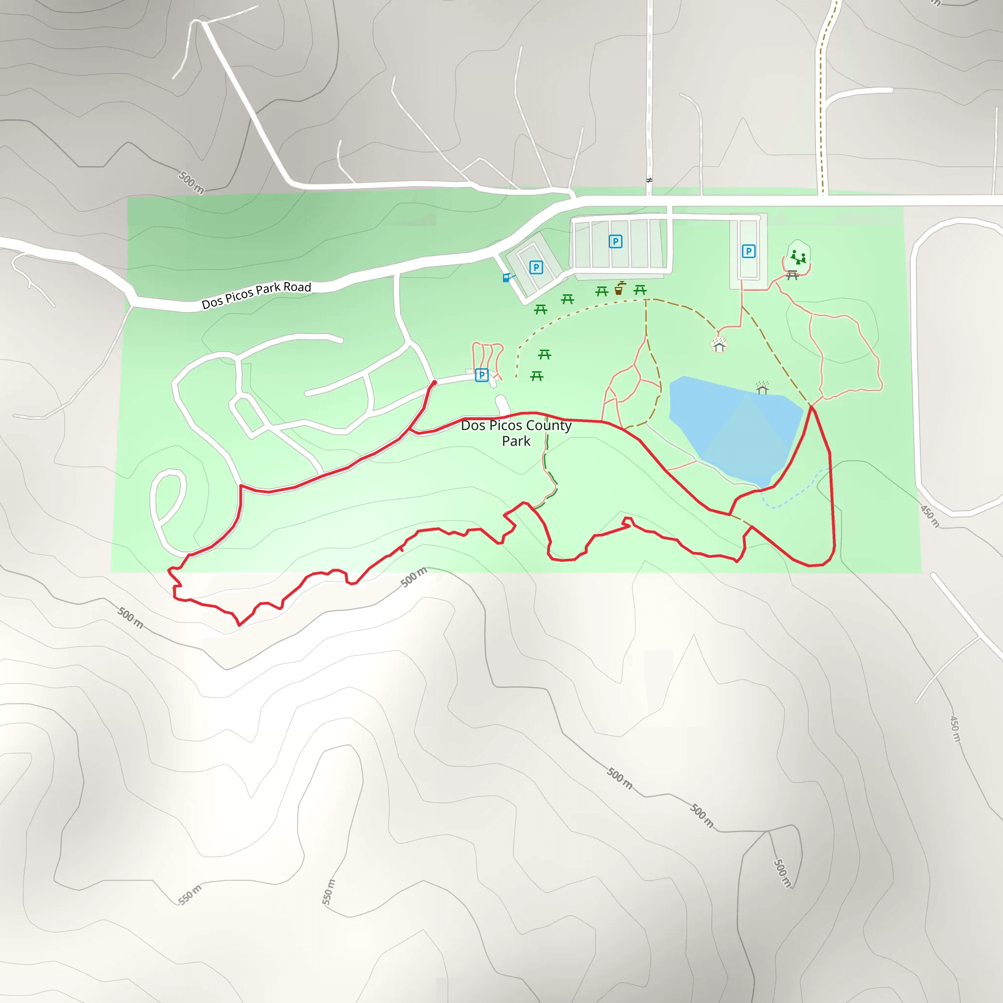 Dos Picos County Park Loop mobile static map