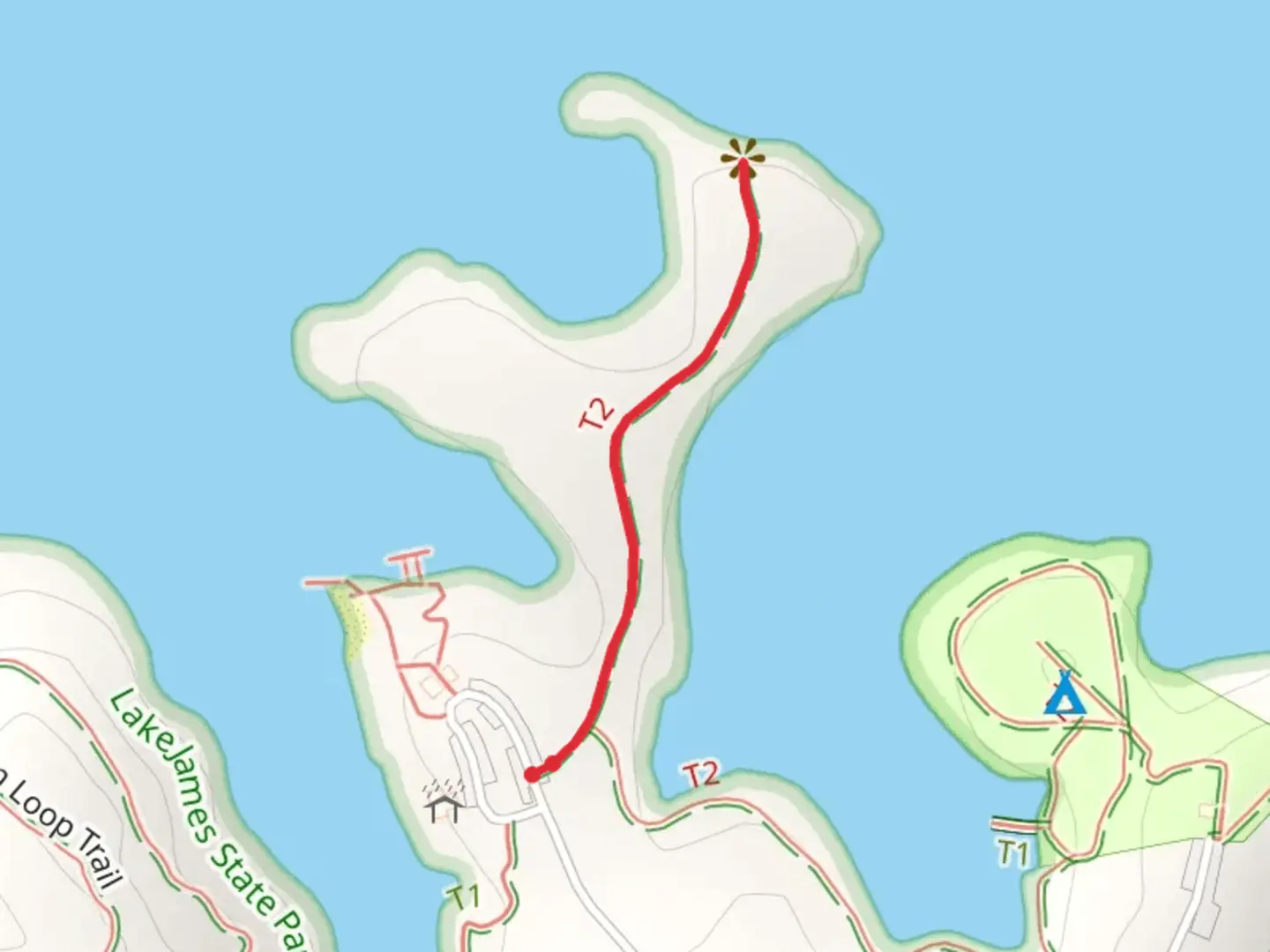 An image depicting the trail Sandy Cliff Overlook and its surrounding area.