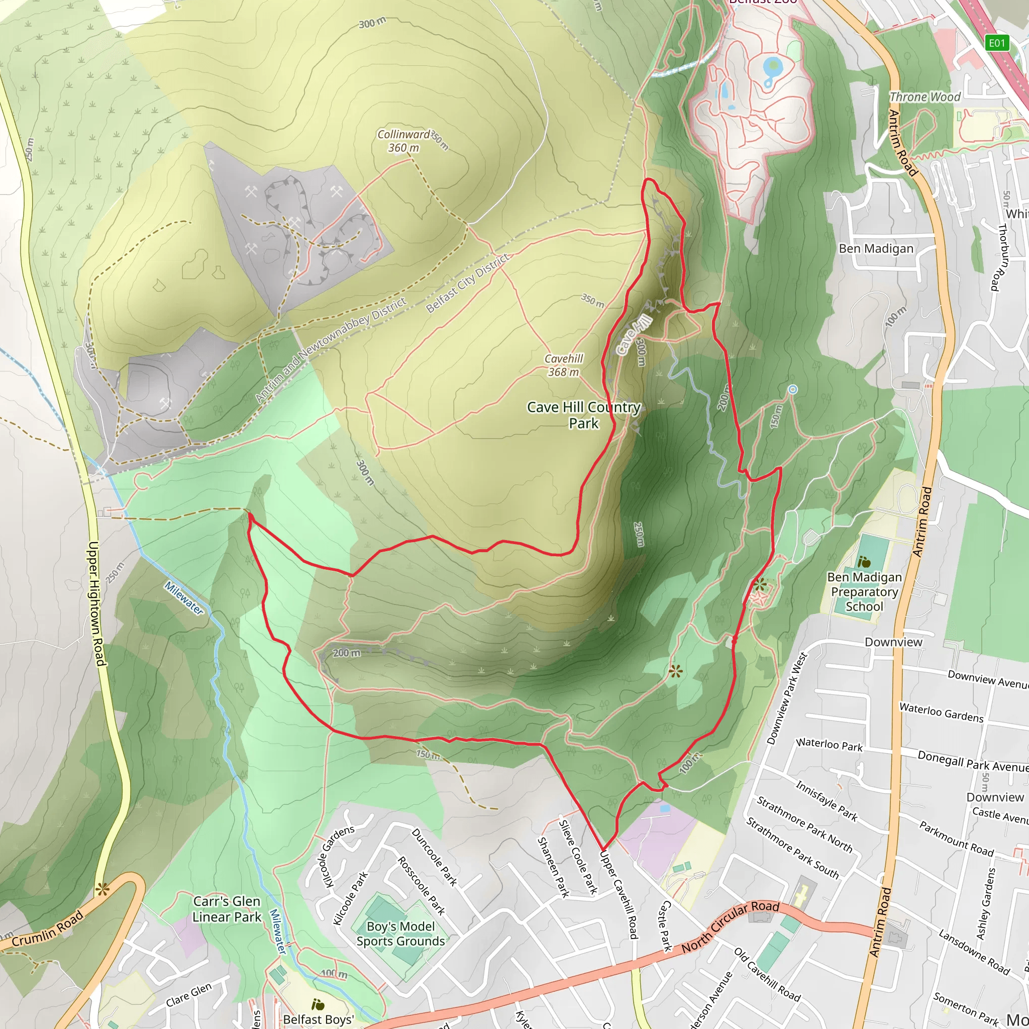 Cave Hill Country Park mobile static map