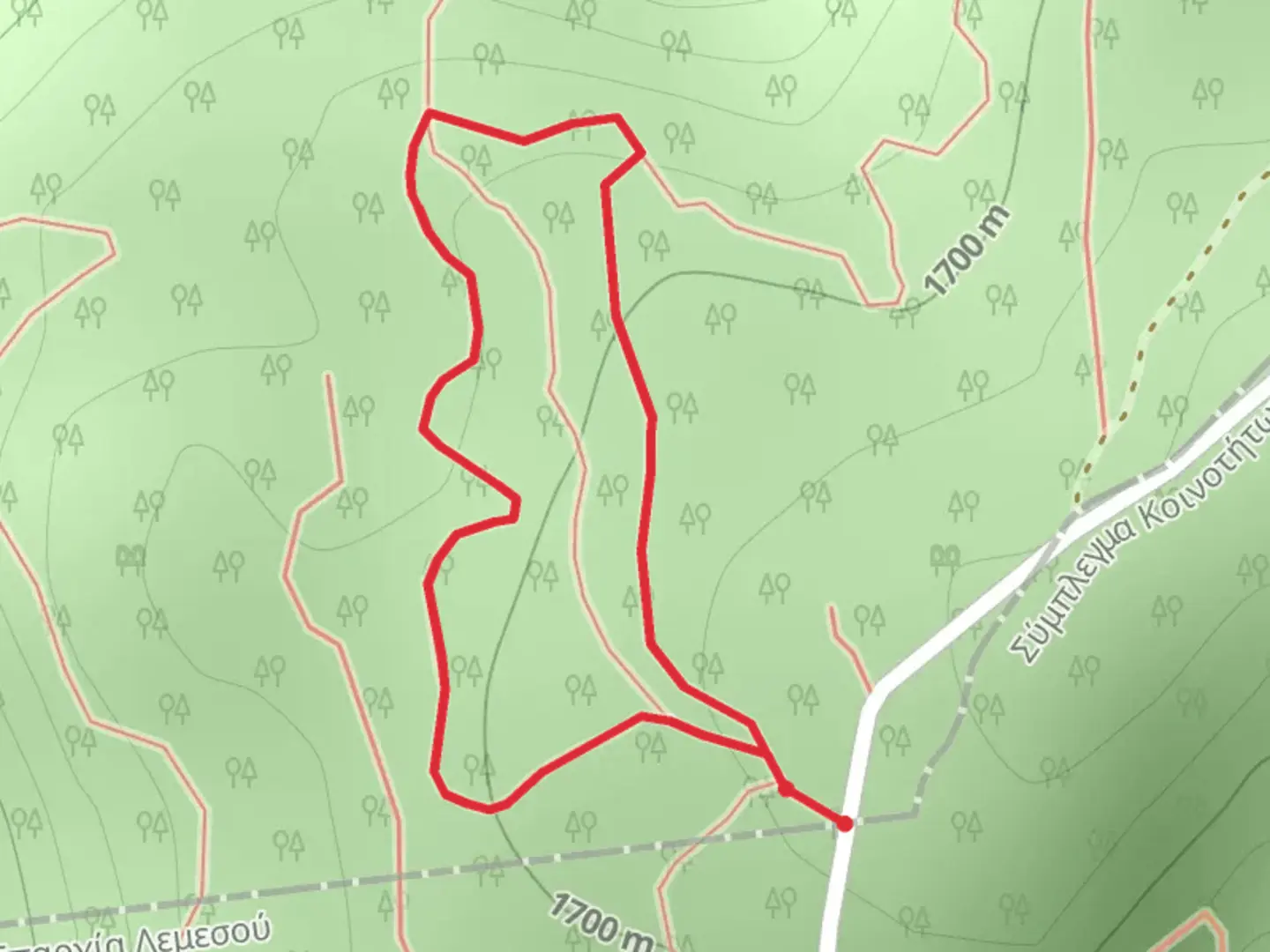 An image depicting the trail Livadi Loop Trail and its surrounding area.