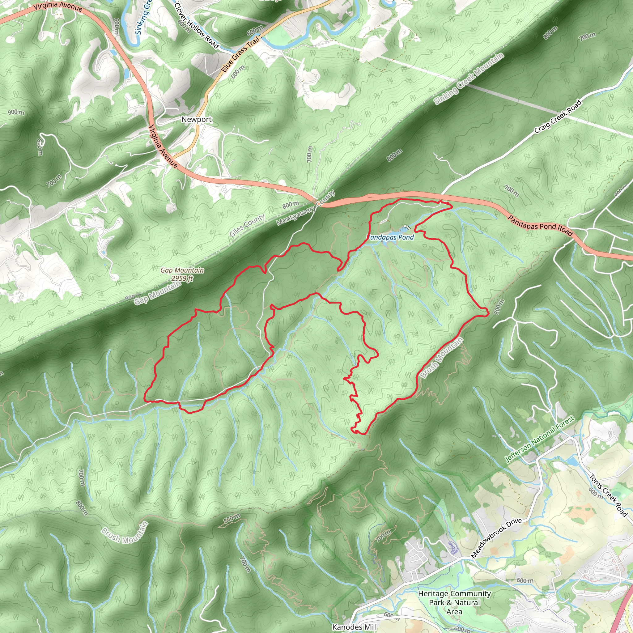 Poverty Creek and Royale Loop mobile static map