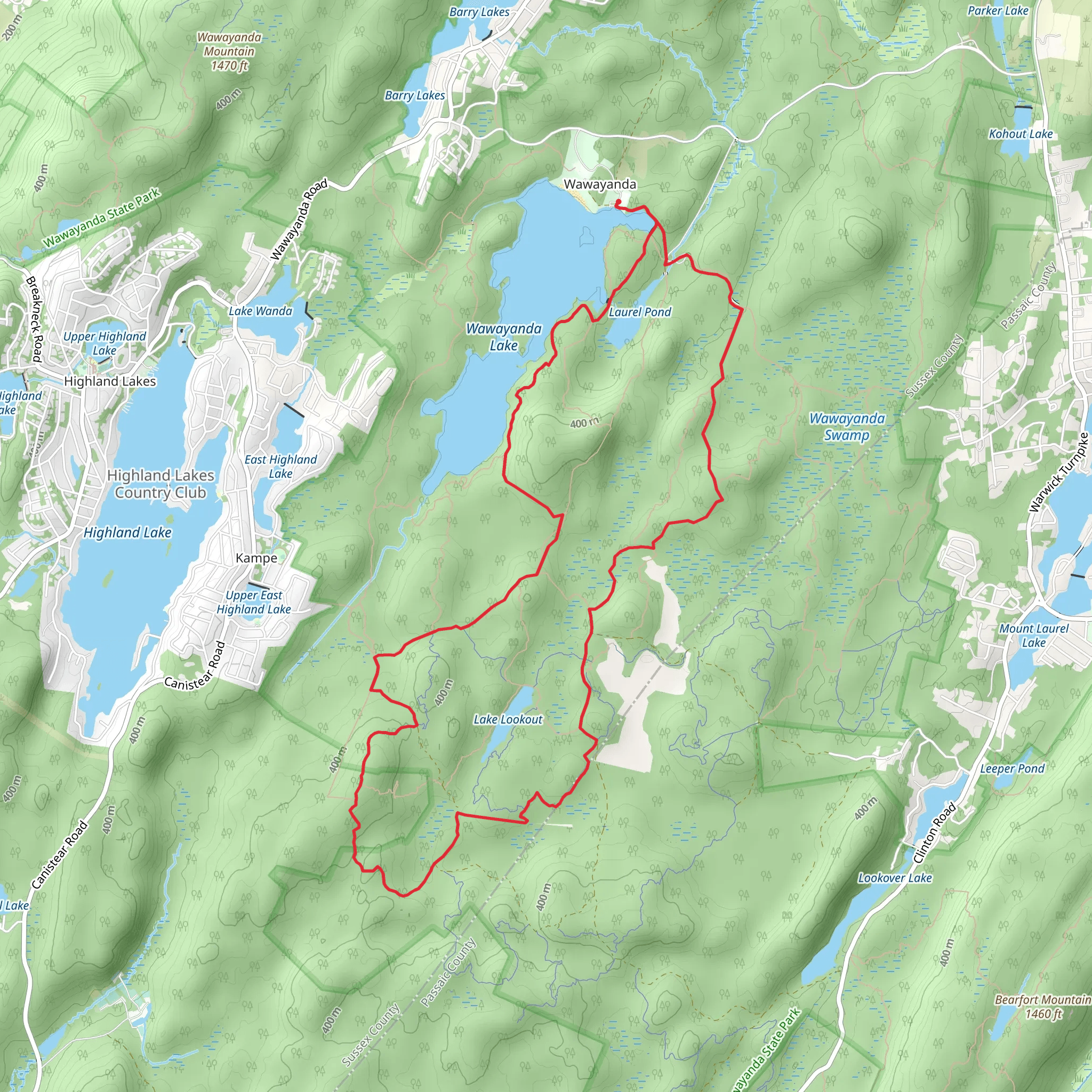 Wingdam, Overgrown Grass and NJ State Long Loop Trail mobile static map