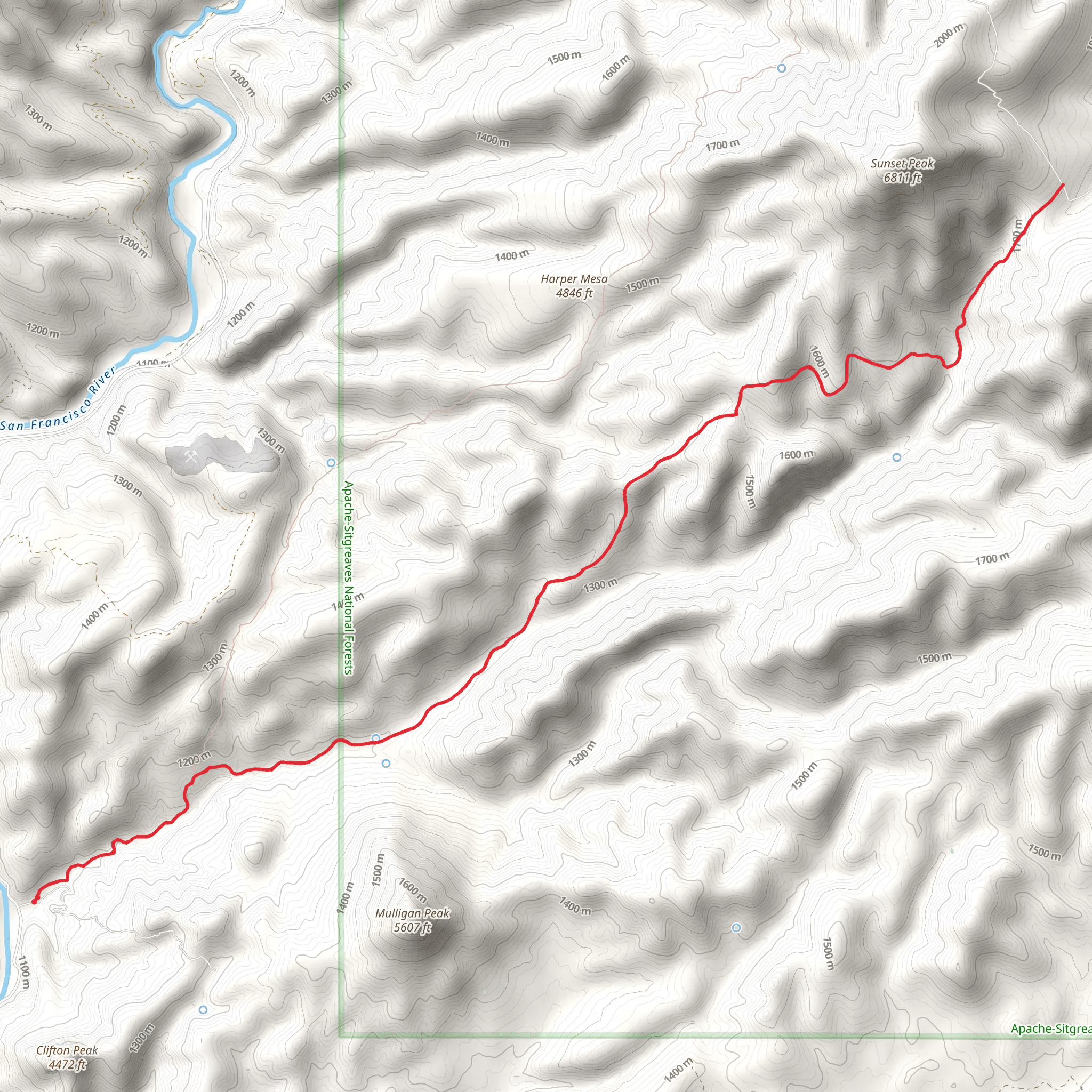 Pleasant Valley Trail mobile static map