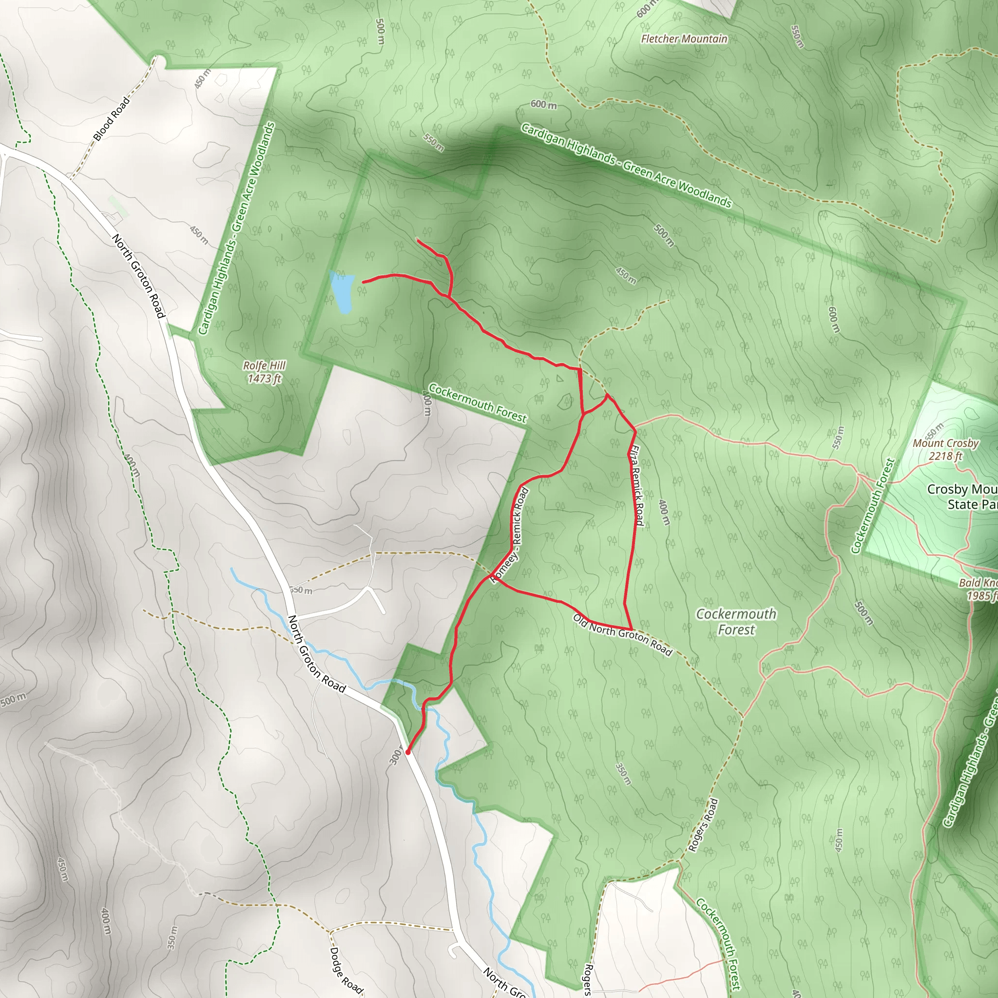 Cliffs Lookout and Little Pond Trail mobile static map