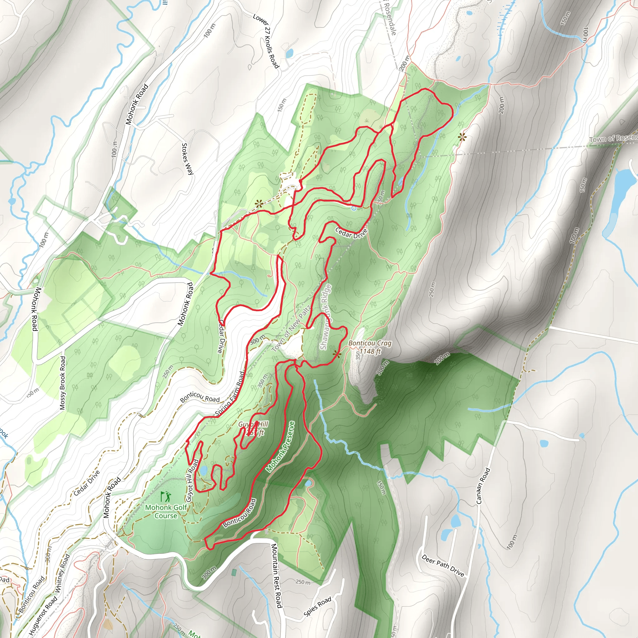 Guyot Hill Loop via Cedar Trail mobile static map