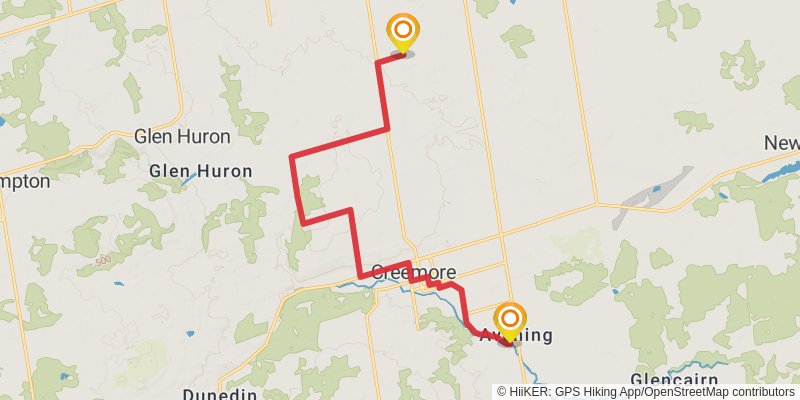 Ganaraska Trail stage 18 Map