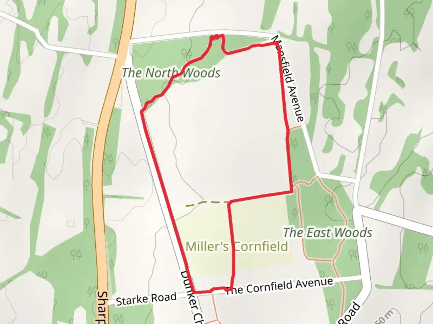 An image depicting the trail Cornfield Loop Trail and its surrounding area.