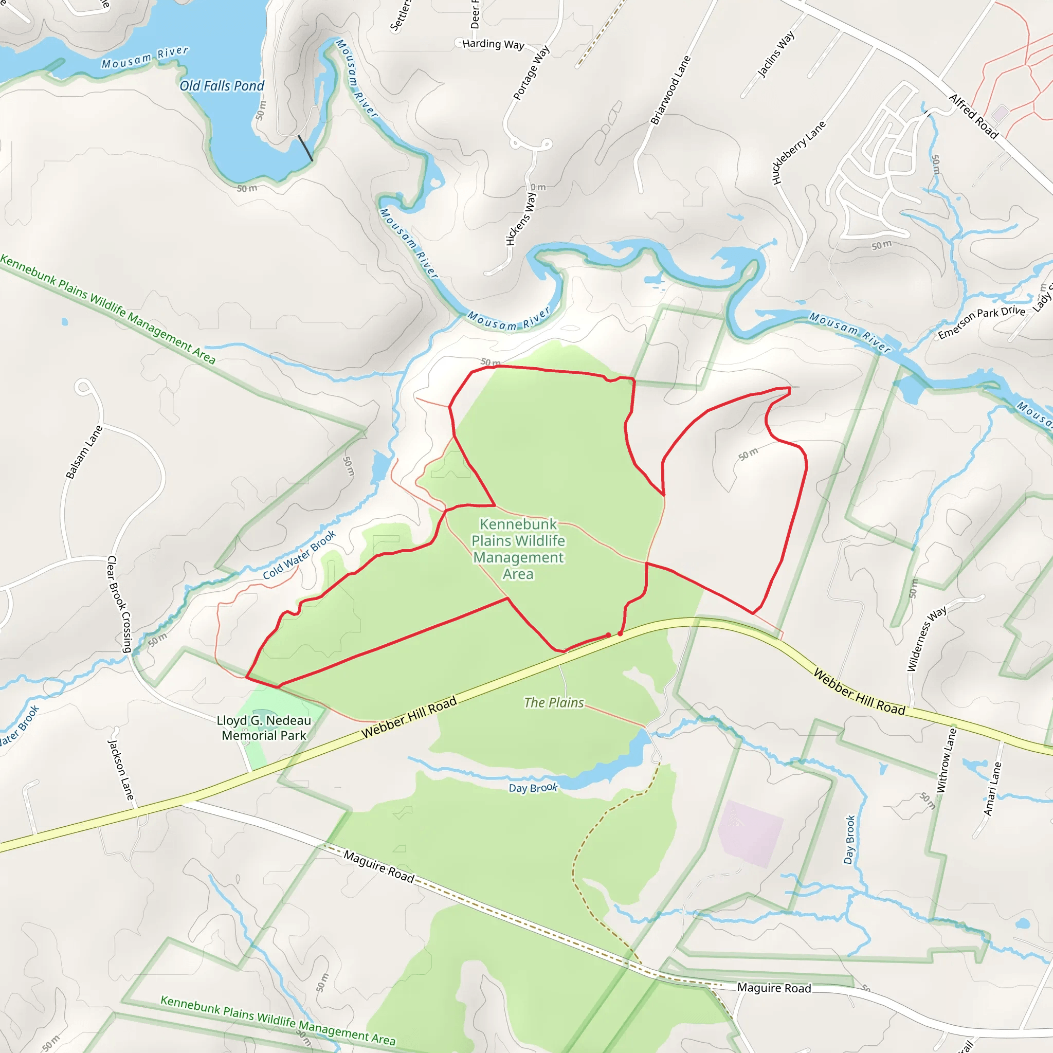 Kennebunk Plains Wildlife Management Area Loop mobile static map