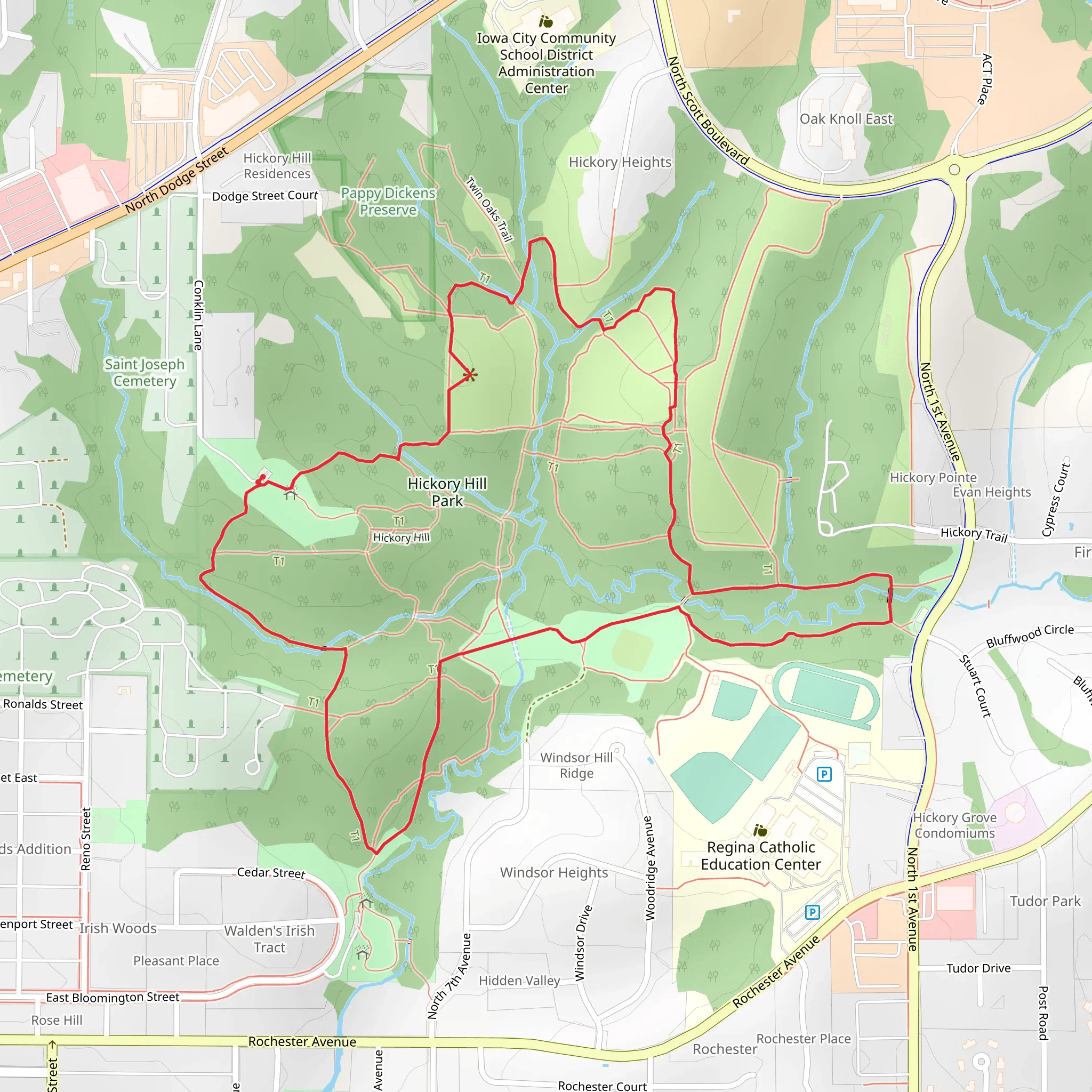 Hickory Hill Park Loop mobile static map