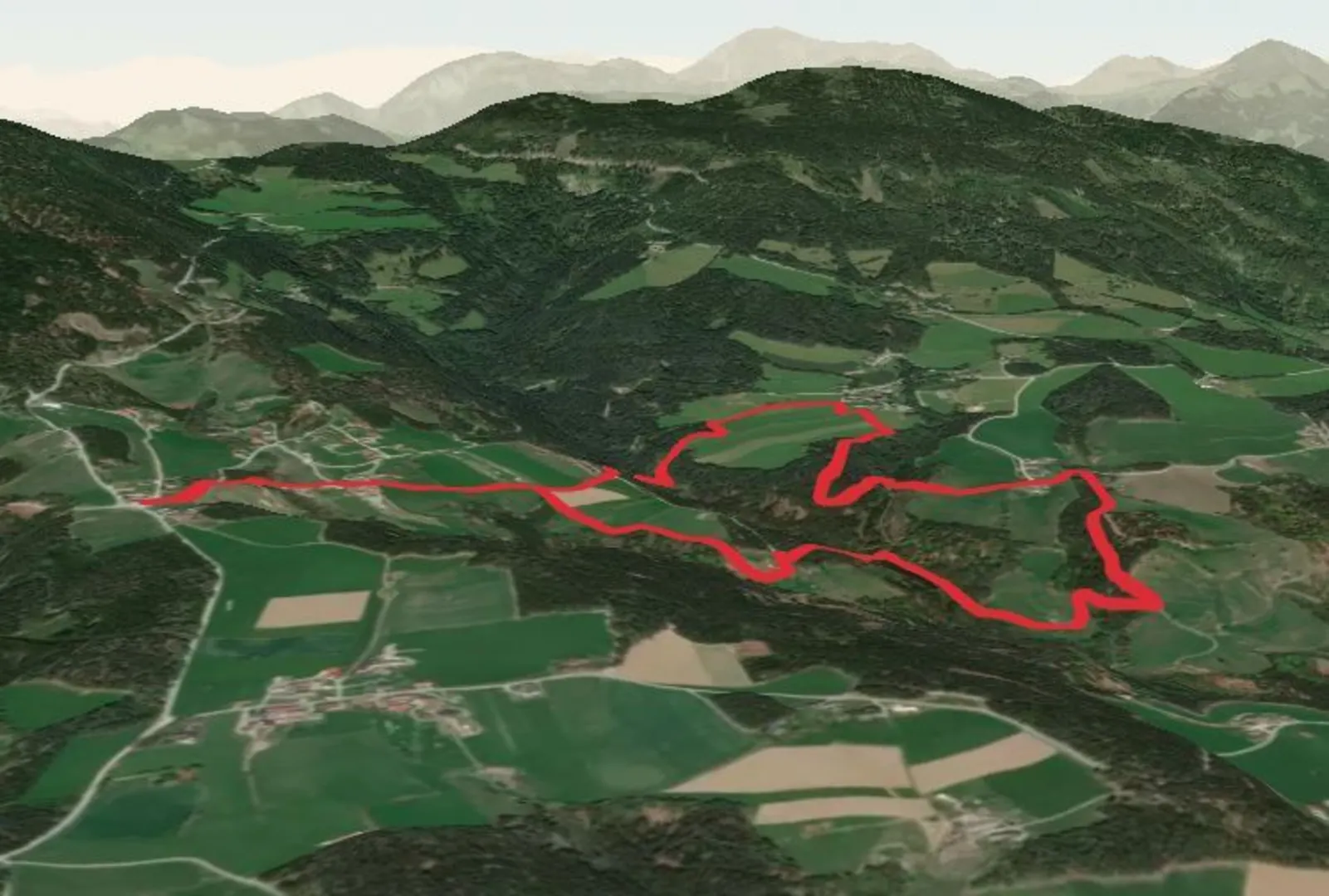 An image depicting the trail Stenzengreith Theme Trail and its surrounding area.