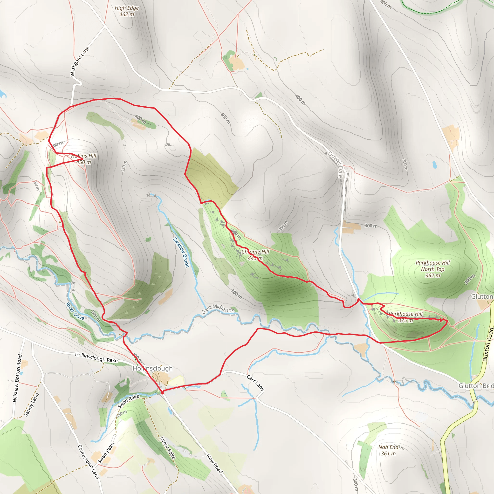 The Dragon's Back - Chrome Hill from Hollinsclough mobile static map