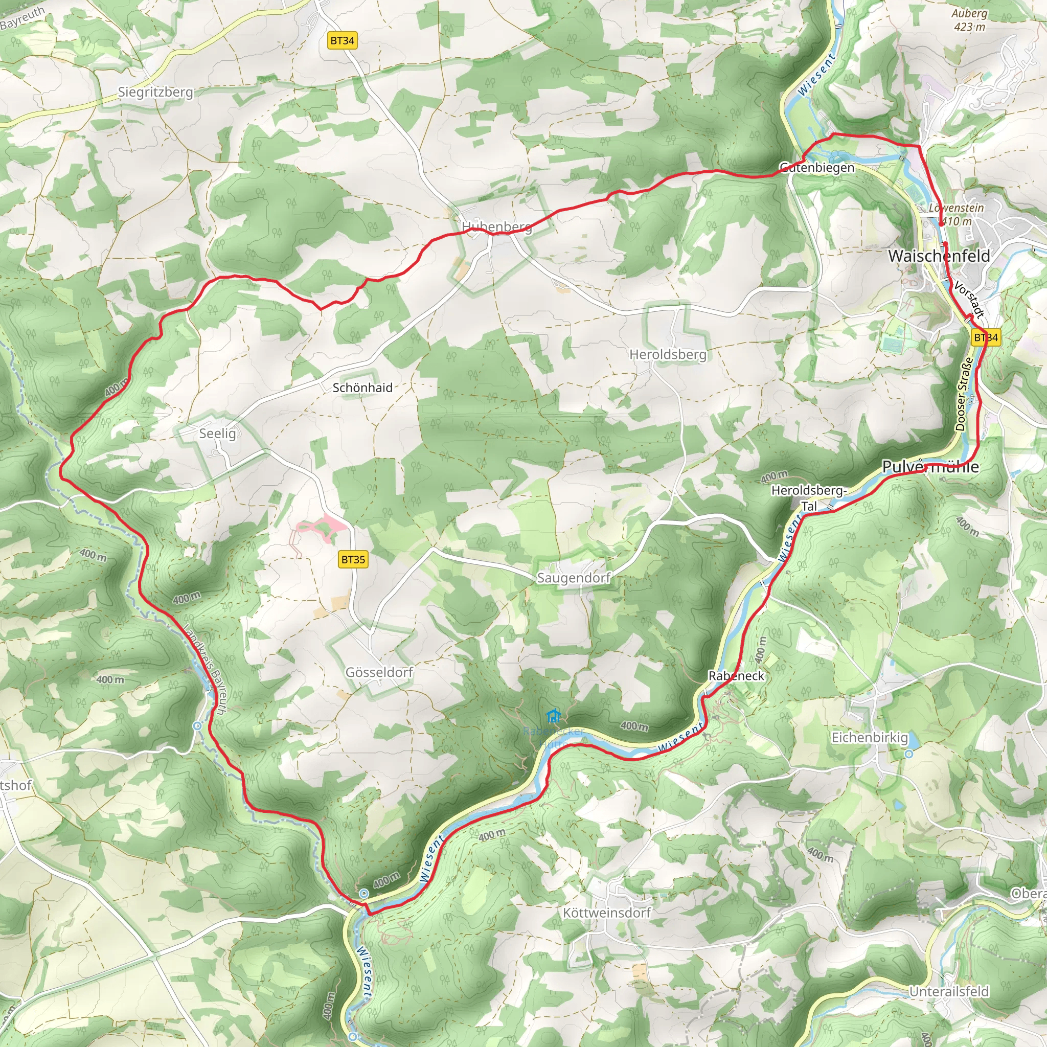 Waischenfeld Loop via Rabeneck mobile static map