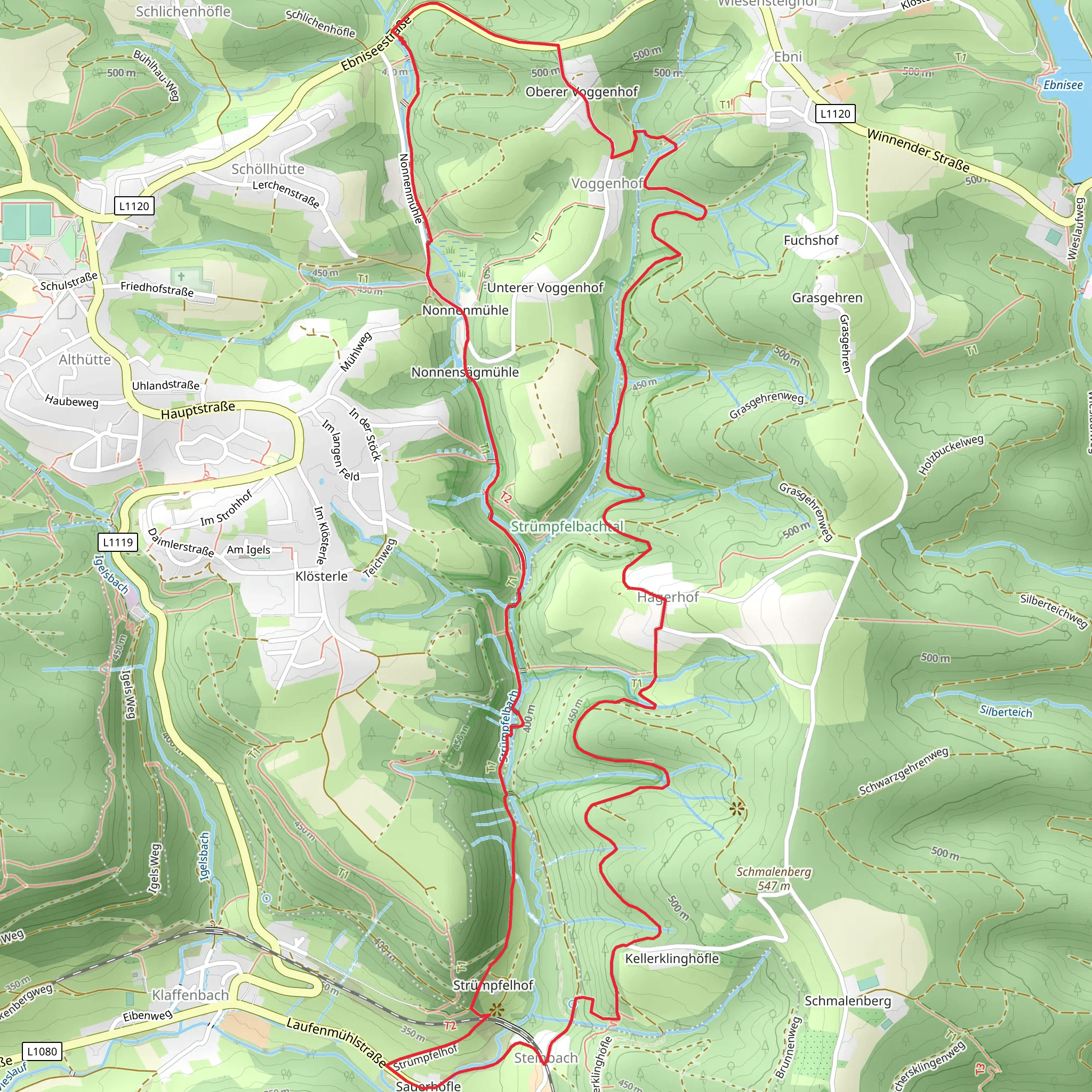 Strümpfelbachtal Loop mobile static map