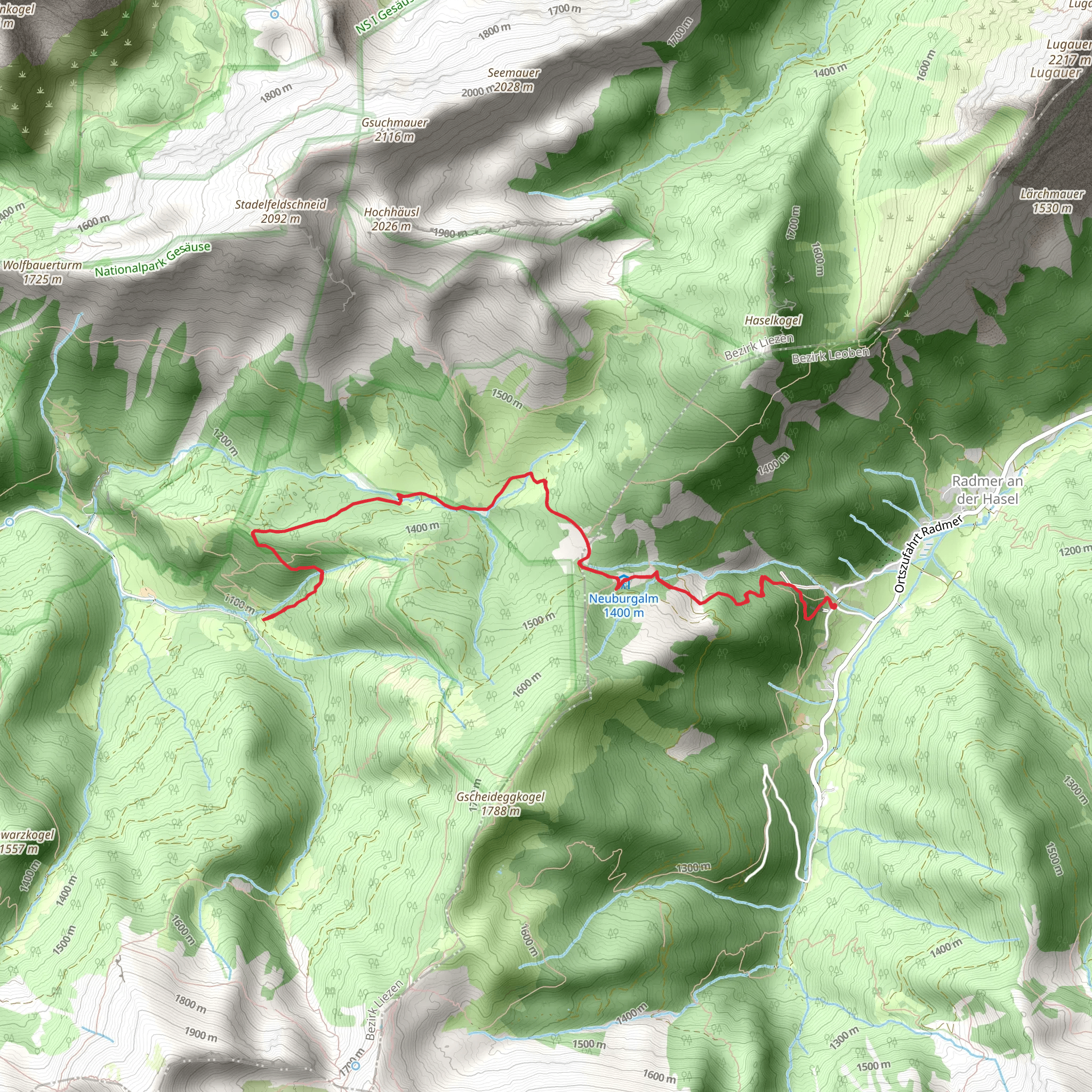 Radmer to Johnsbach - Copper Path mobile static map