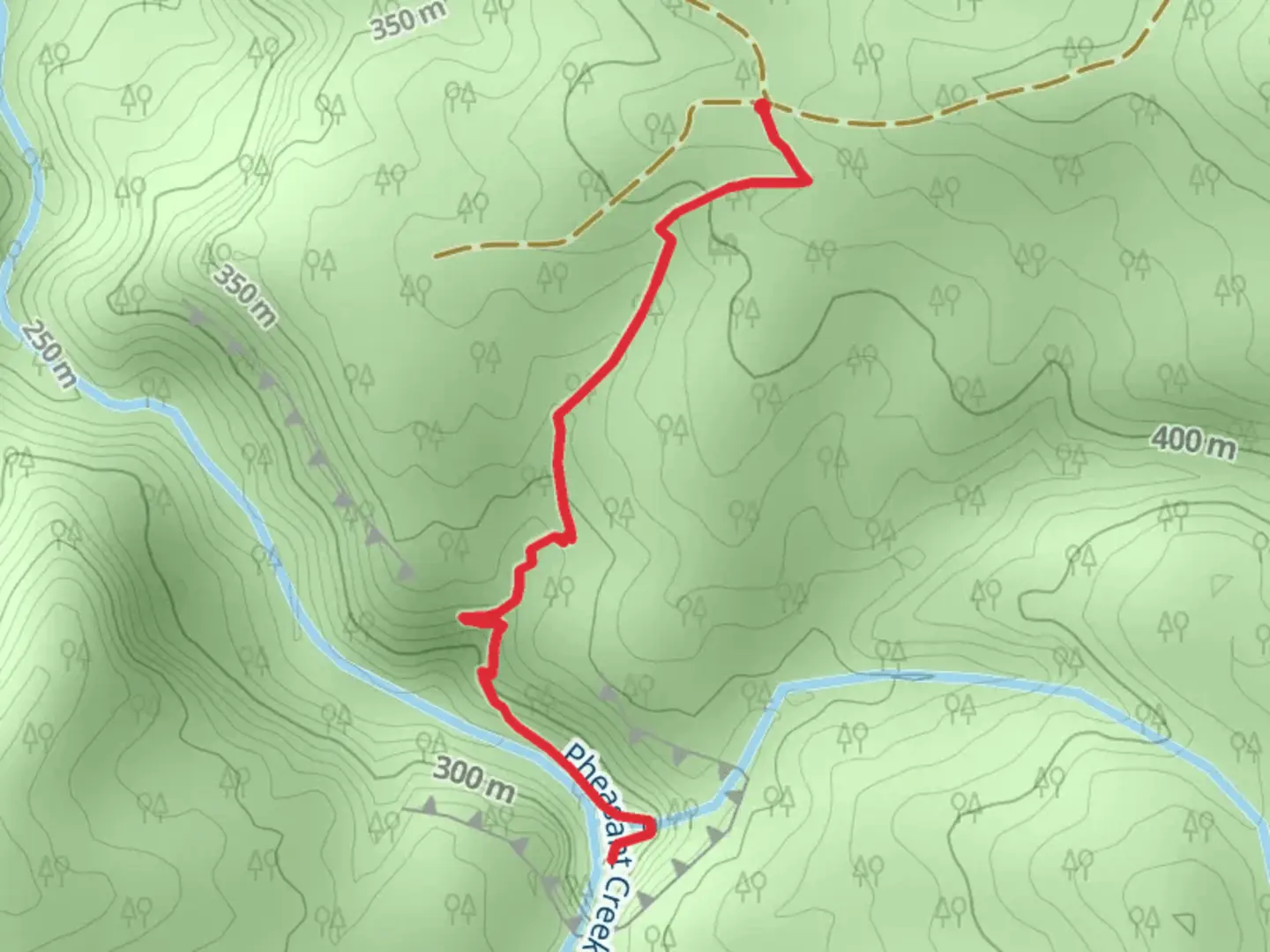 An image depicting the trail Pheasant Creek and Niagara Falls Trail and its surrounding area.