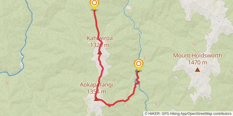 Tararua Range Mutli-day Loop stage 2 Map