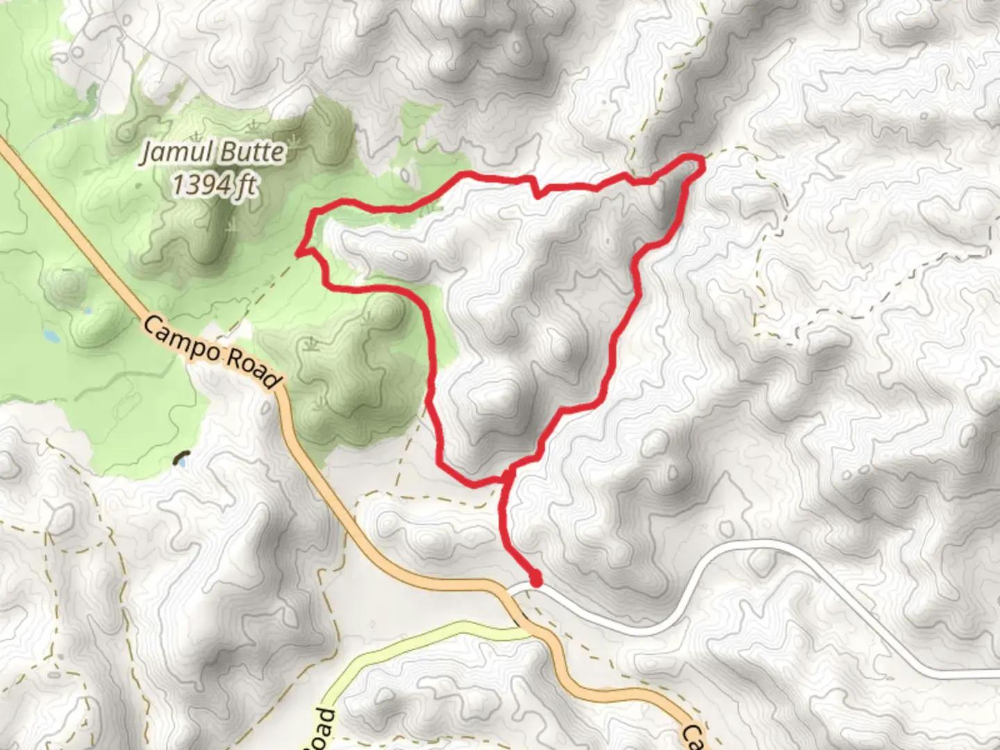 An image depicting the trail Honey Springs Loop and its surrounding area.