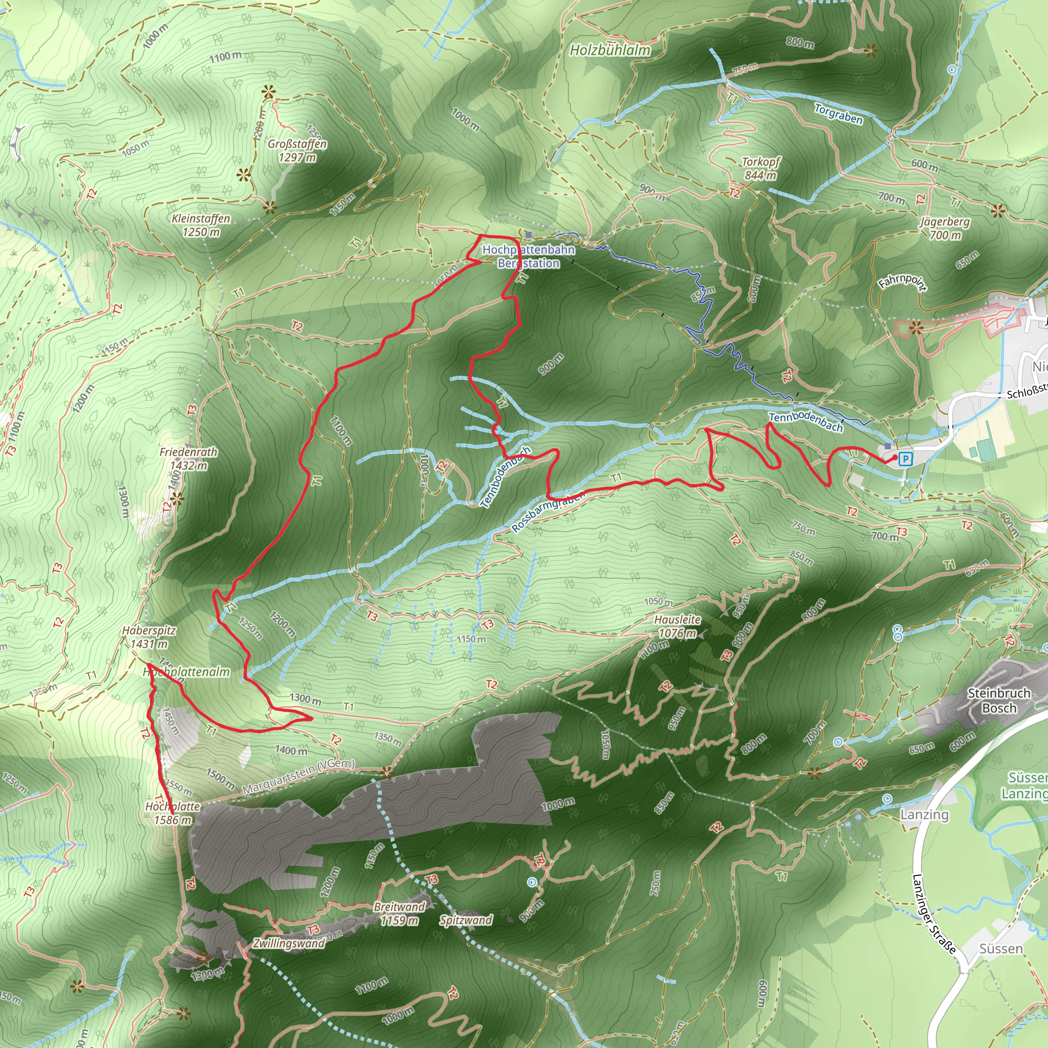 Hochplatte Peak Walk mobile static map